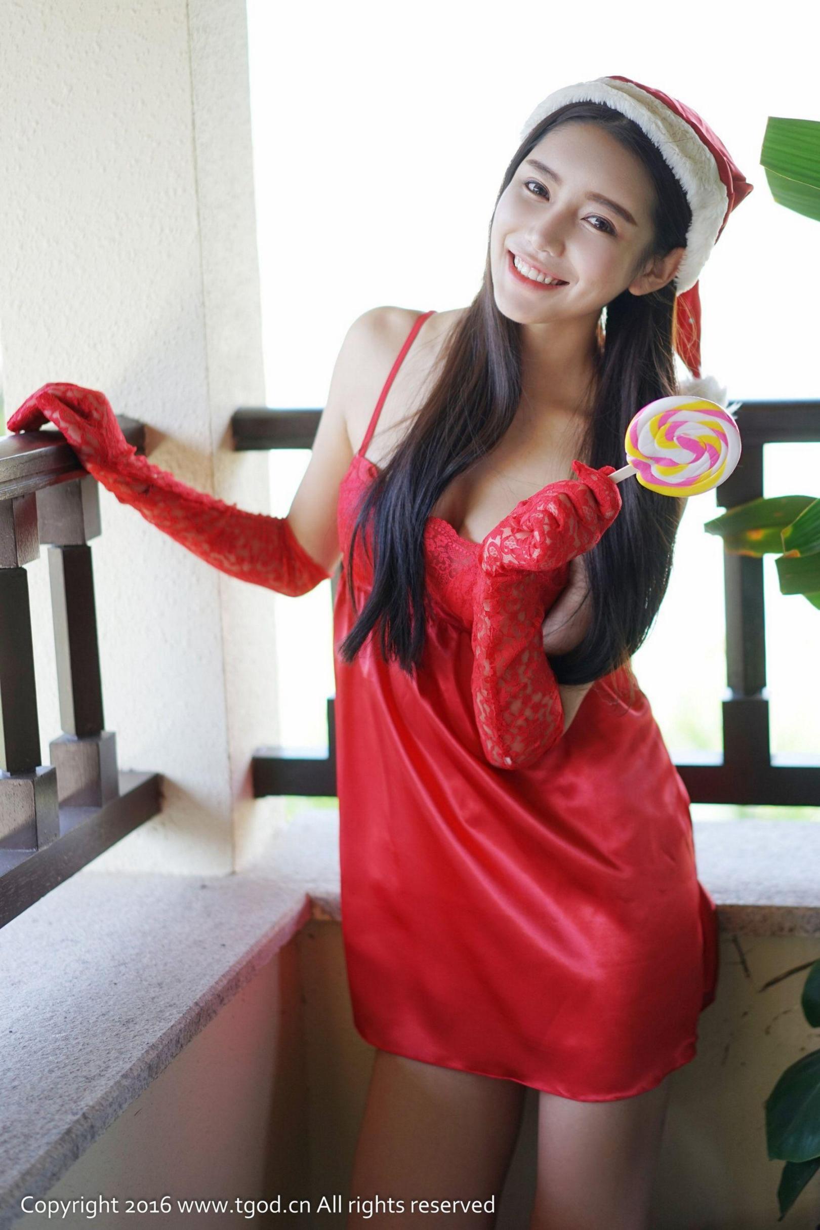 [推女神] 徐妍馨 天使般的笑容 女仆圣诞装 高清手机美女壁纸