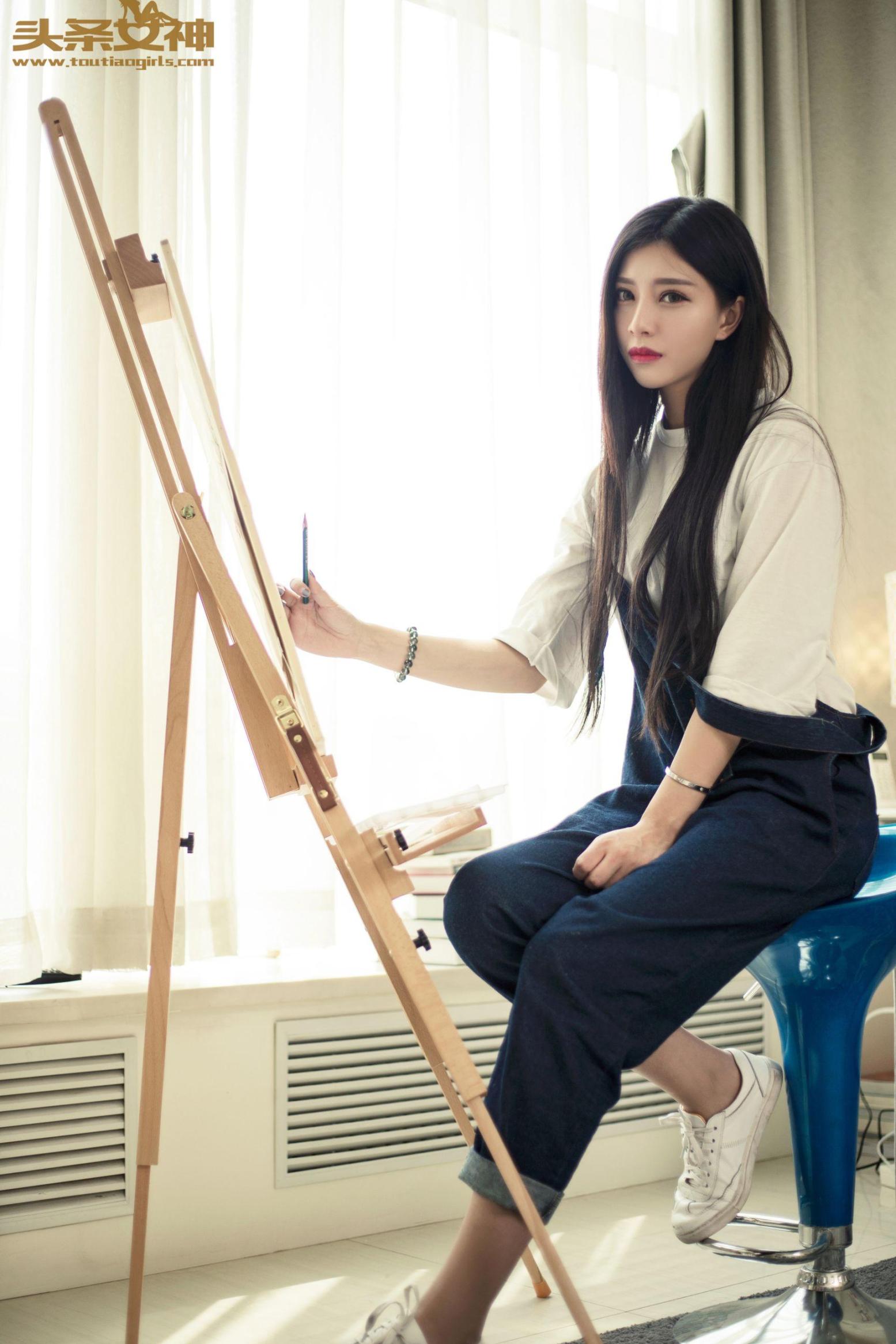 [尤果网] CoCo 油画小学妹 高清手机美女壁纸