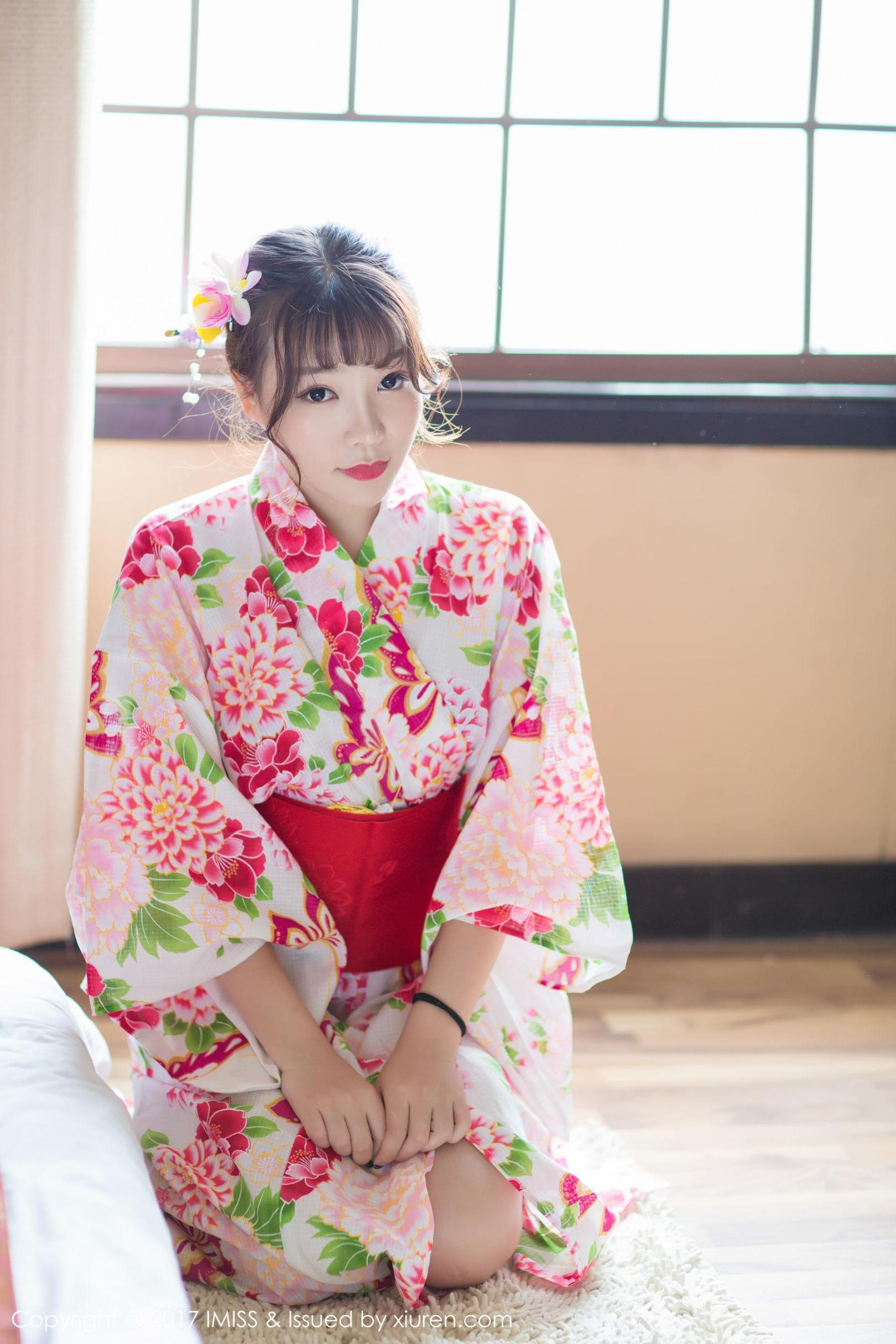 [美媛馆] 芝芝Booty 日系和服+迷你比基尼 高清手机美女壁纸