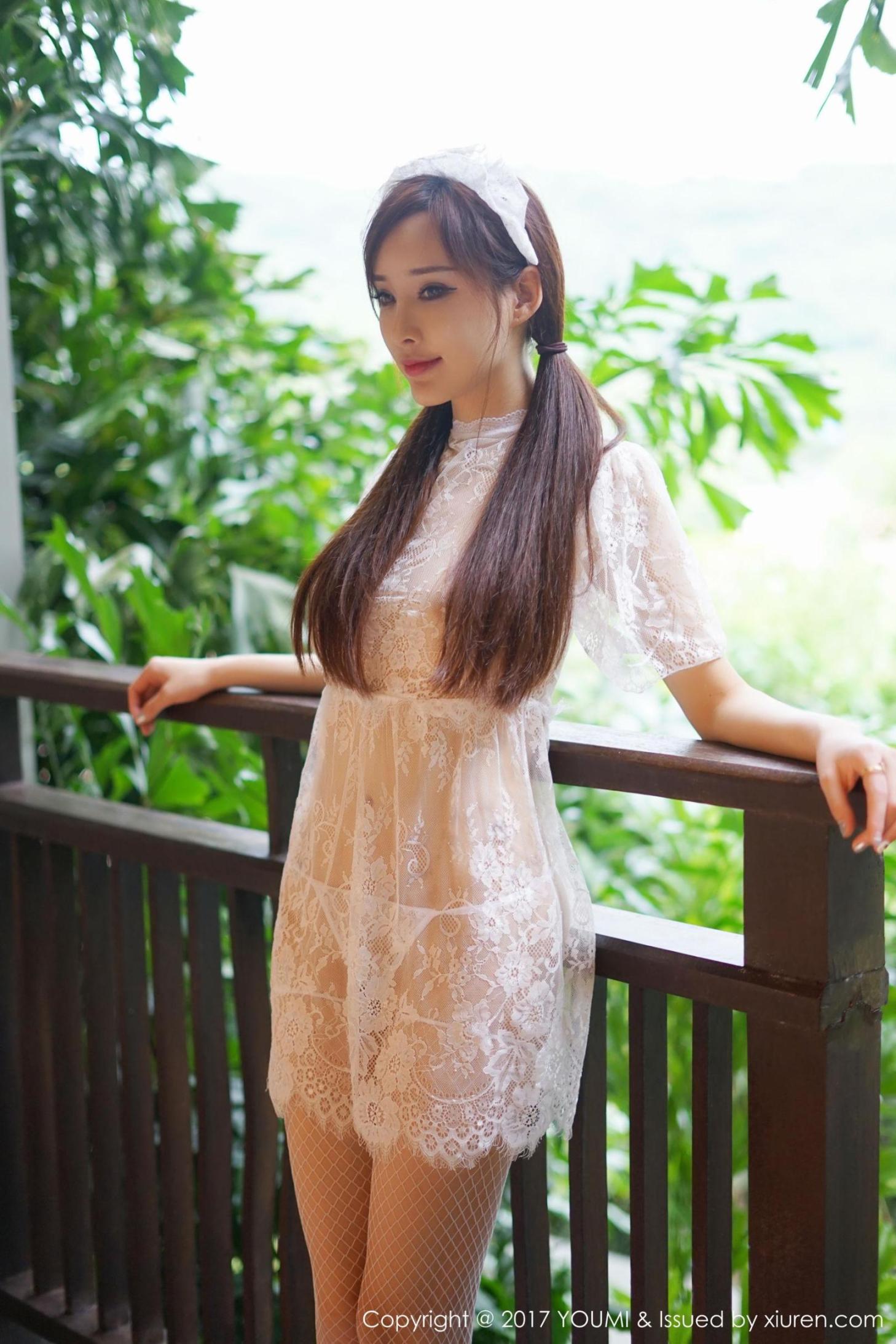 [推女神] 周妍希 透视蕾丝女仆装 高清手机美女壁纸