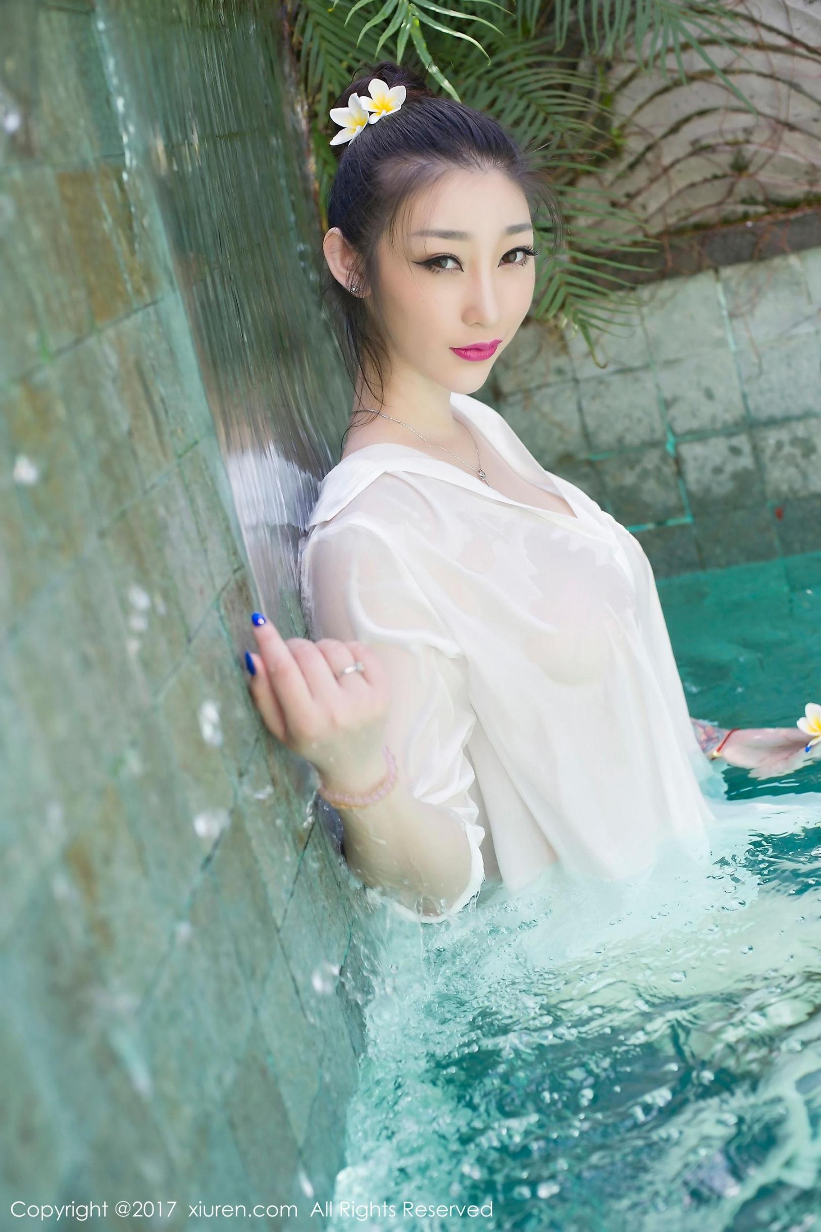 [推女神] 妲己_Toxic 衬衫淋湿+泡泡浴 高清手机美女壁纸