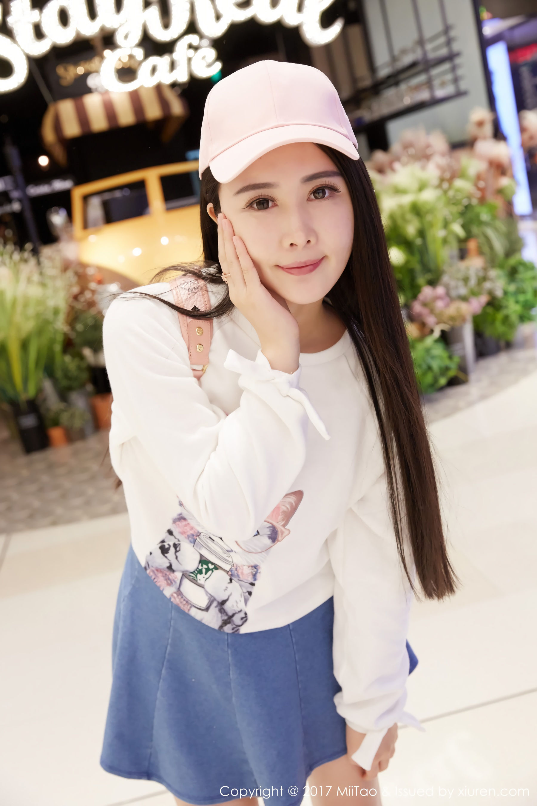 [蜜桃社] 陆萱萱 牛仔女神+街拍高清手机美女壁纸4P