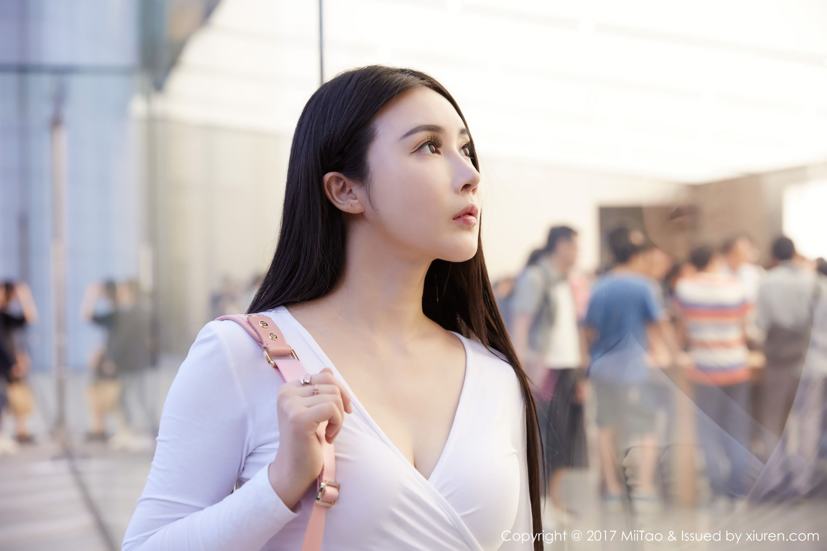 [蜜桃社] 陆萱萱 牛仔女神+街拍高清手机美女壁纸23P