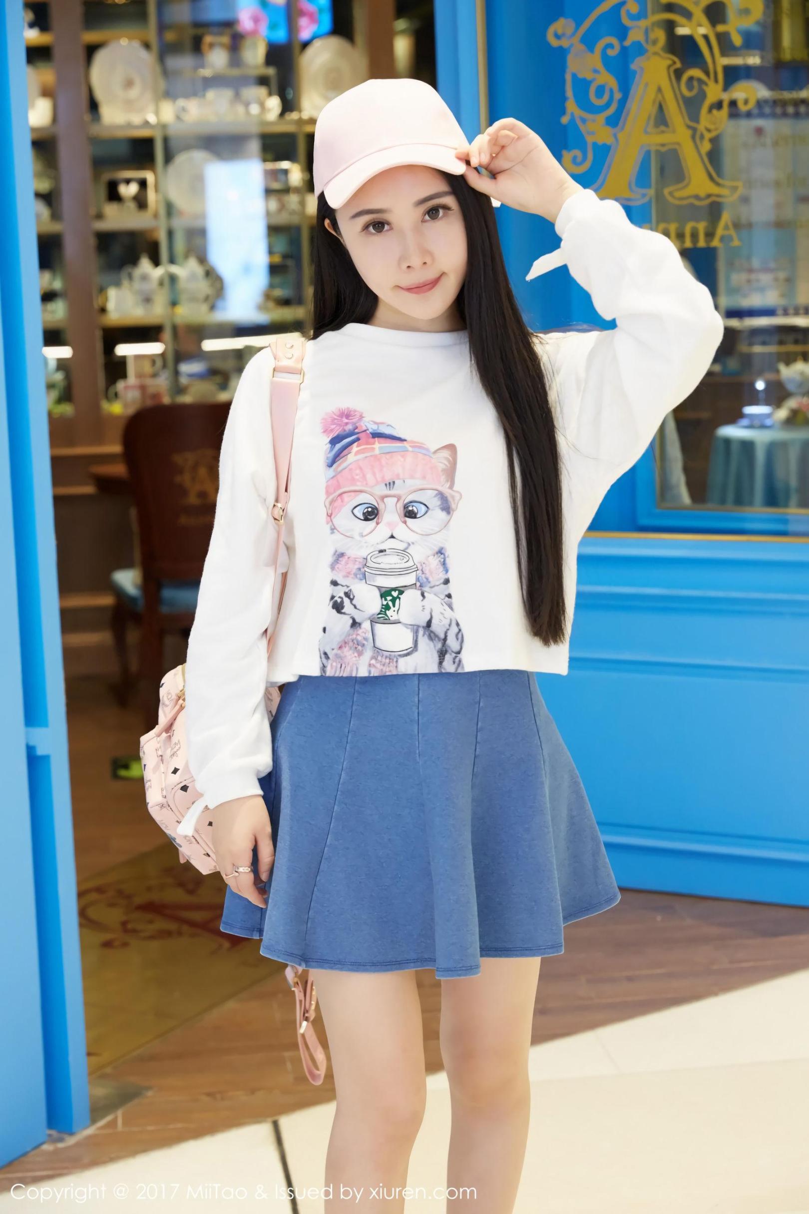 [蜜桃社] 陆萱萱 牛仔女神+街拍高清手机美女壁纸28P