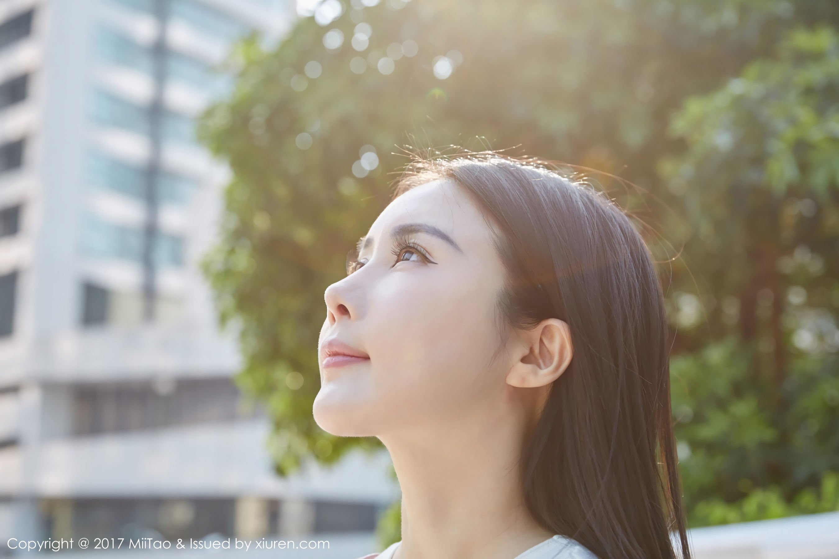 [蜜桃社] 陆萱萱 牛仔女神+街拍高清手机美女壁纸8P