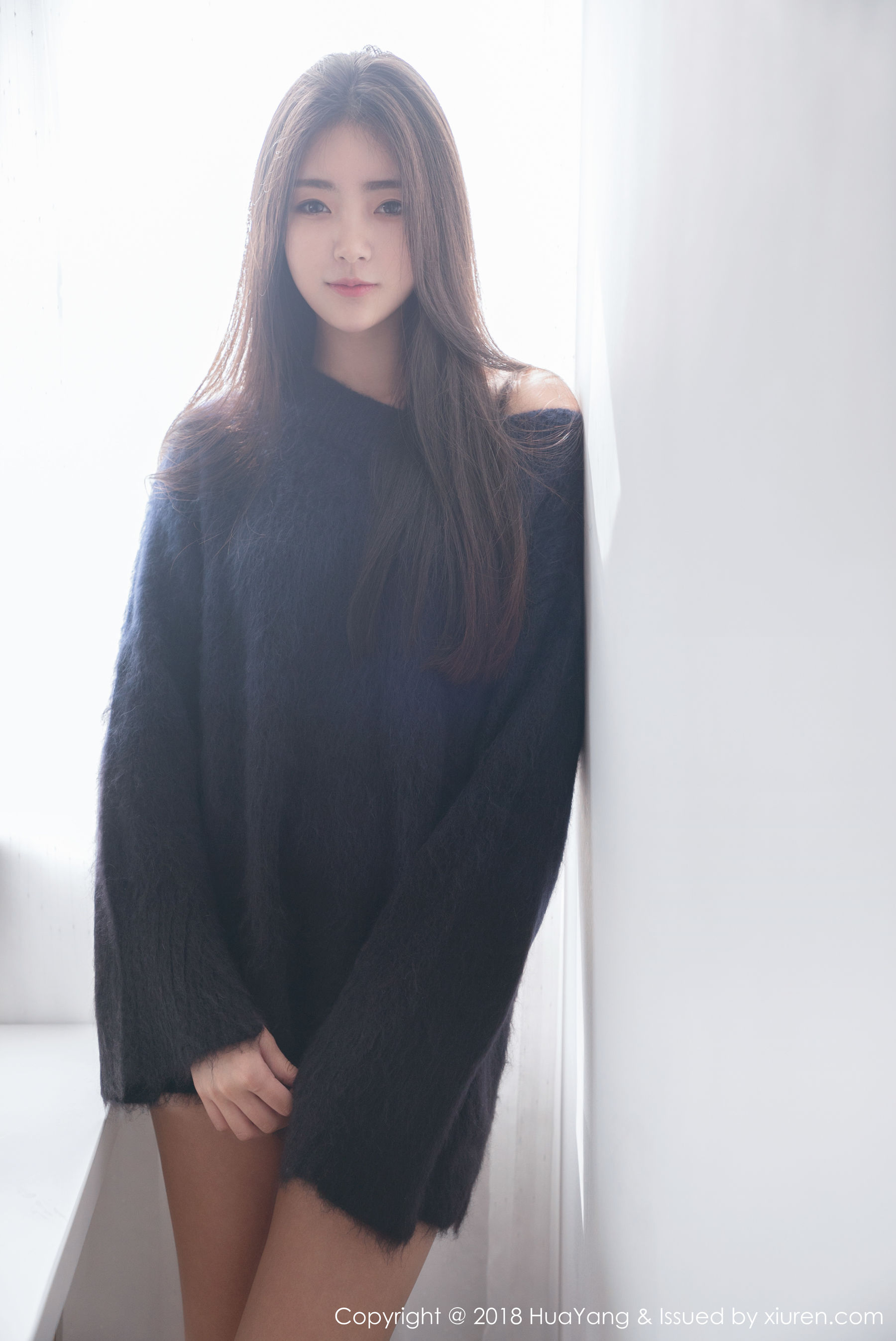 [推女神] 可乐Vicky 毛衣+白衬衫高清手机美女壁纸6P