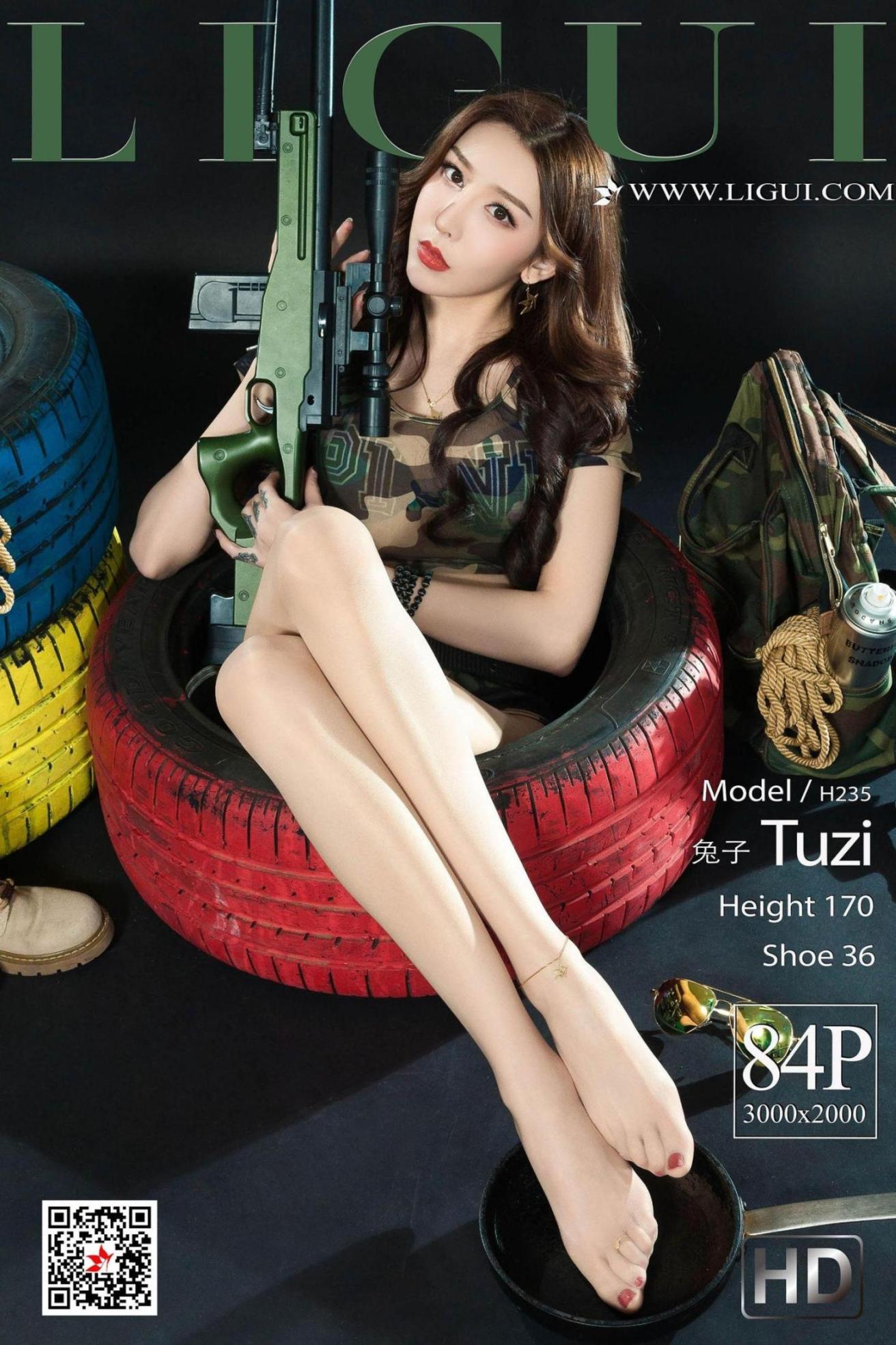 [丽柜] 丽柜兔子 迷彩女兵COS 高清手机美女壁纸