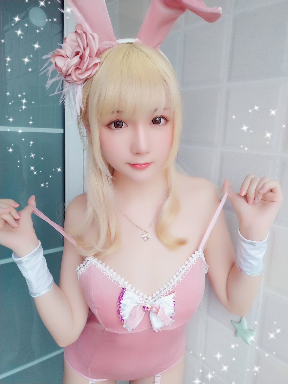 [网络美女] 星之迟迟 粉红泡泡包 高清手机美女壁纸