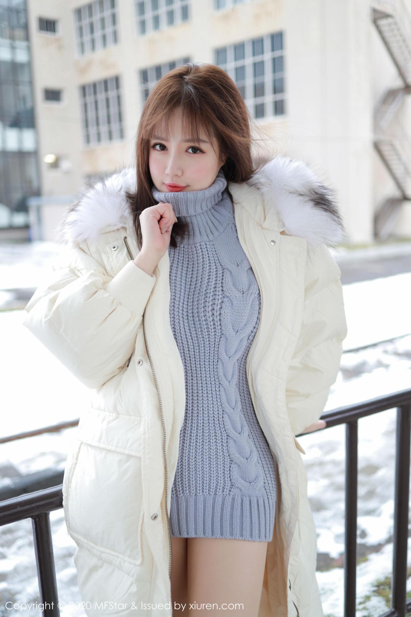 [模范学院] 蛋糕Cake 性感开背毛衣系列高清手机美女壁纸19P