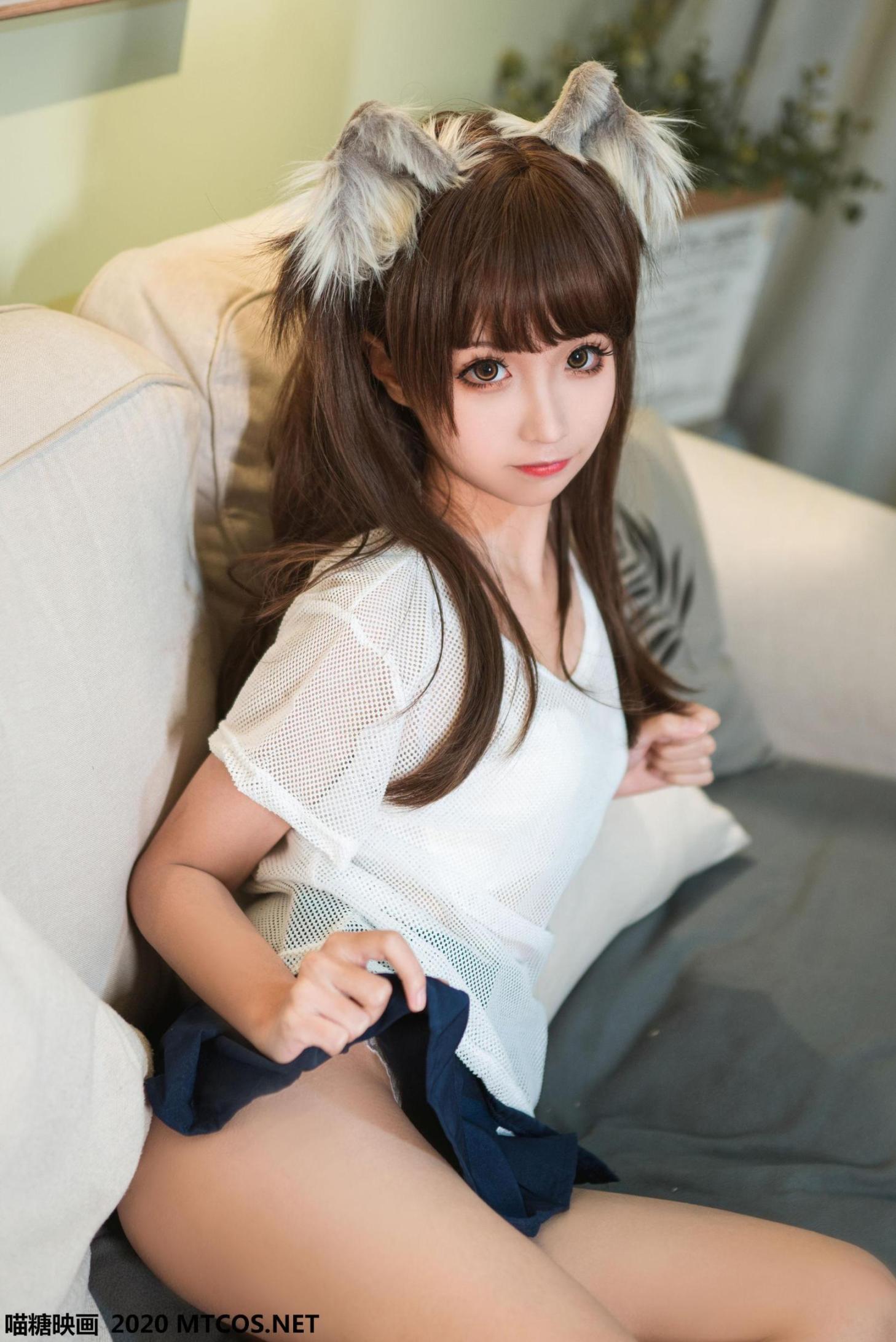 [网络美女] 网络美女 短裙喵耳 高清手机美女壁纸