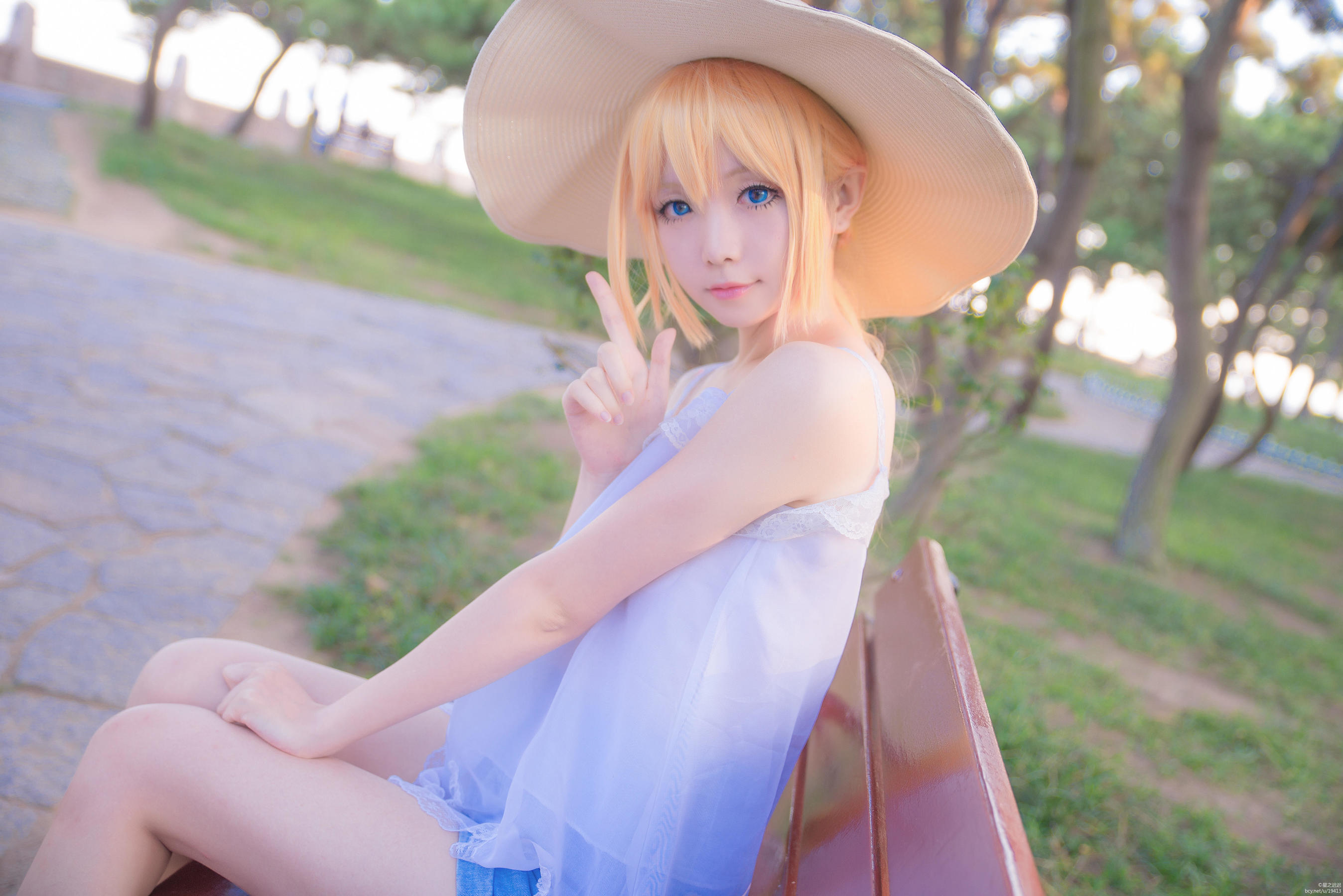 [网络美女] 星之迟迟 刀剑乱舞COS乱藤四郎高清手机美女壁纸6P