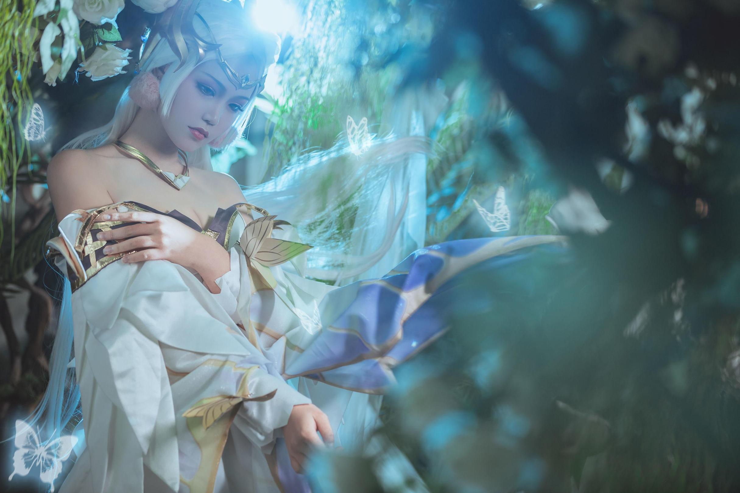 [网络美女] 戚顾儿 王者荣耀 貂蝉金色仲夏夜之梦高清手机美女壁纸17P