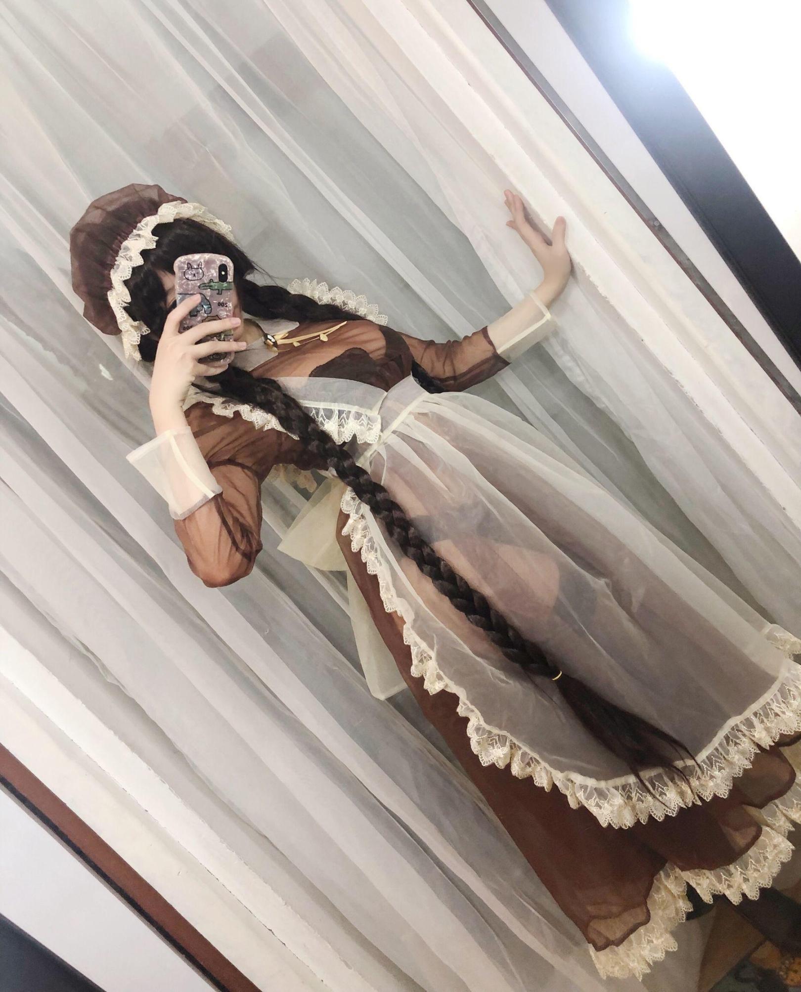 [网络美女] 鹿野希 欧根纱女仆 高清手机美女壁纸