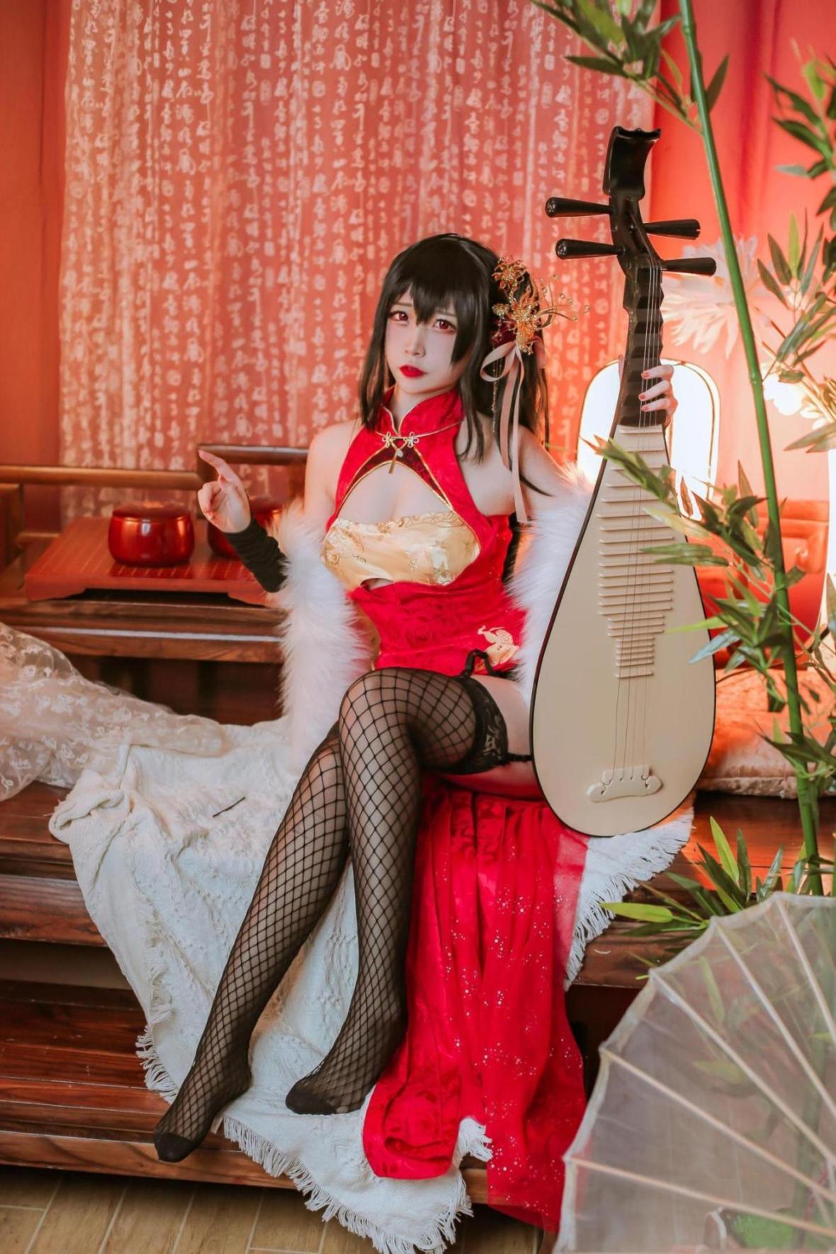 [网络美女] 二佐Nisa 碧蓝大凤旗袍 高清手机美女壁纸