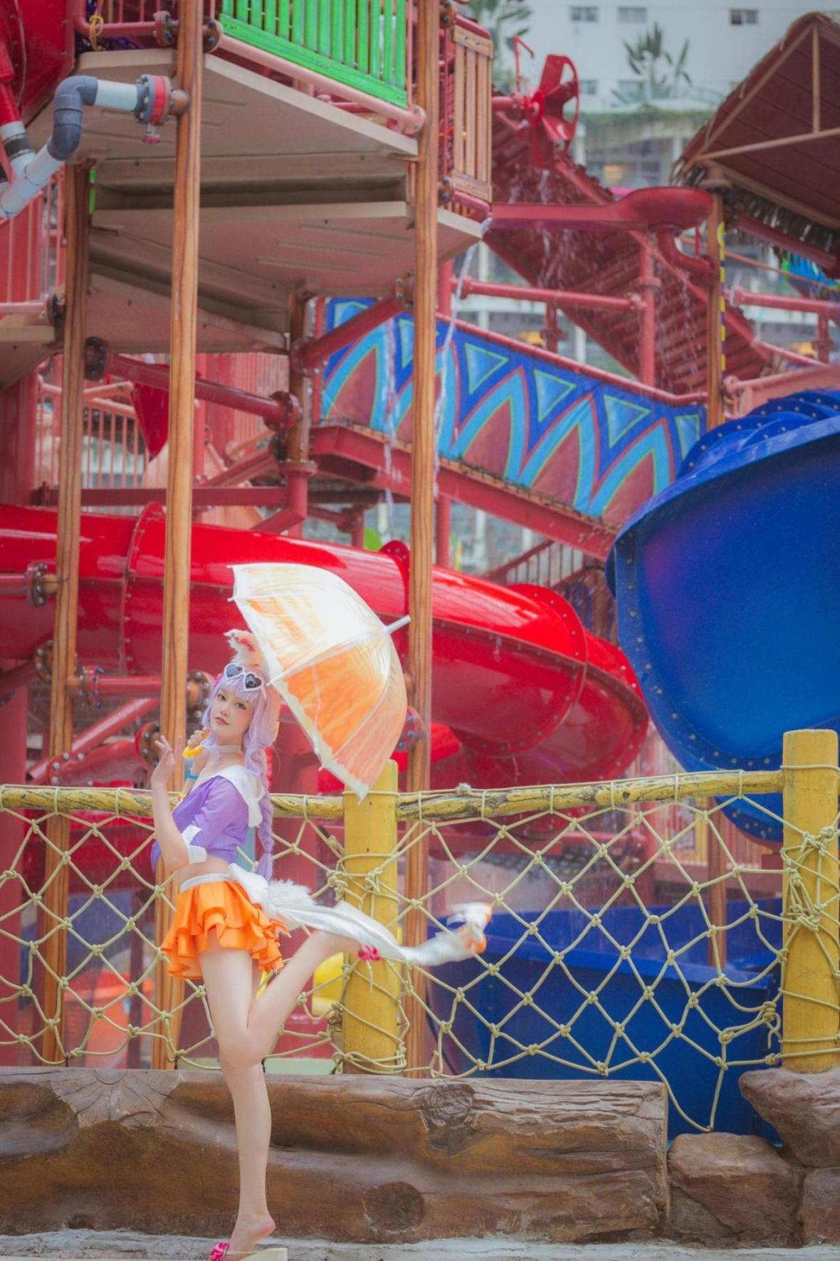 [网络美女] 戚顾儿 王者荣耀 公孙离蜜桔之夏高清手机美女壁纸16P