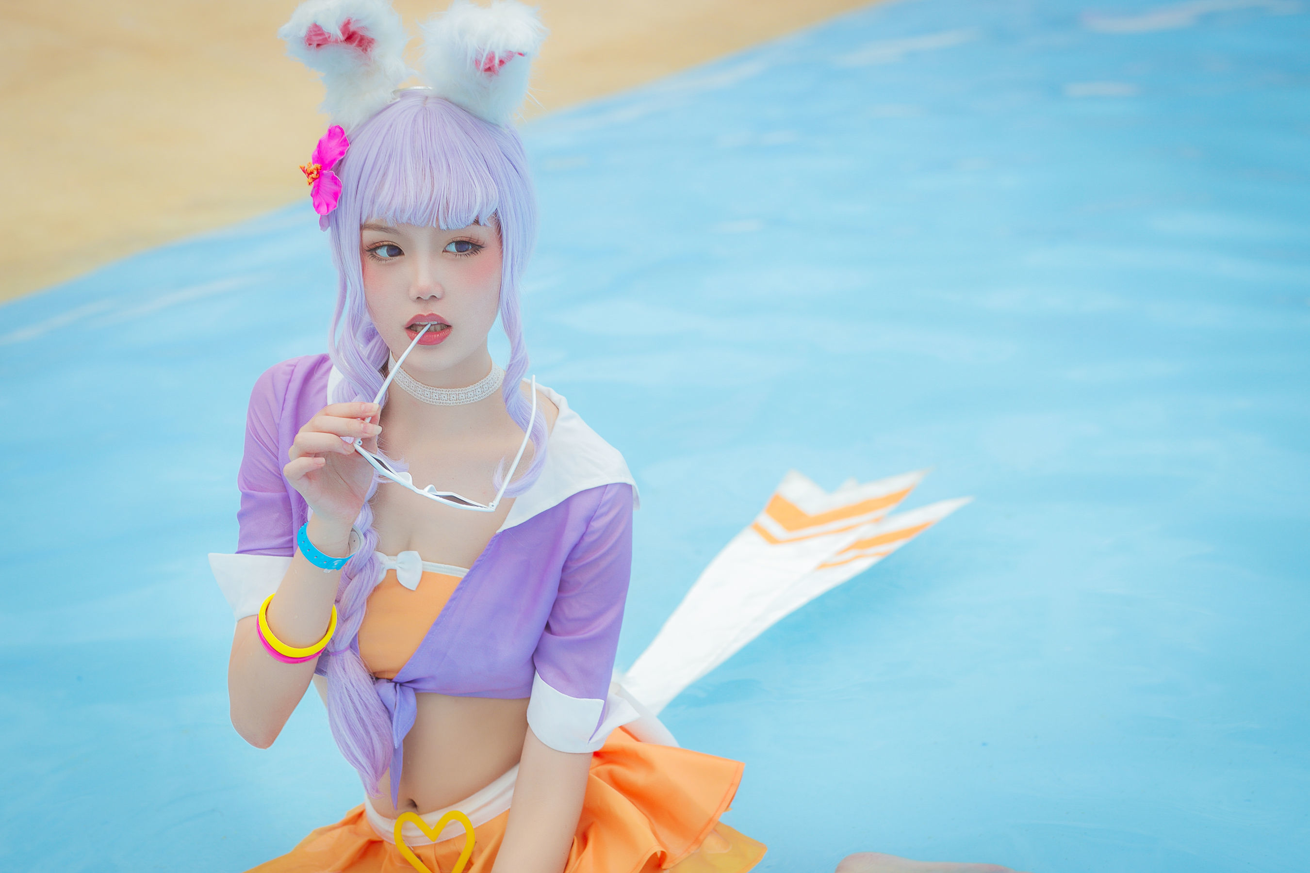 [网络美女] 戚顾儿 王者荣耀 公孙离蜜桔之夏高清手机美女壁纸12P