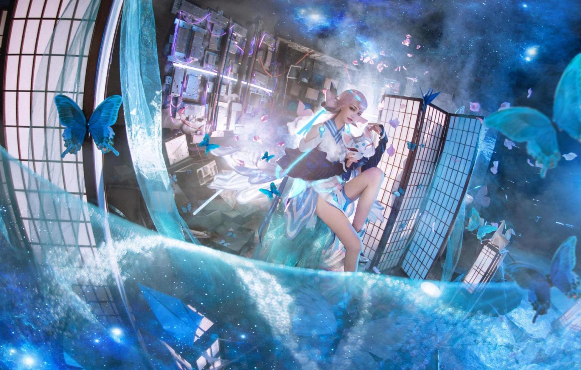 [网络美女] 戚顾儿 王者荣耀 貂蝉高清手机美女壁纸6P