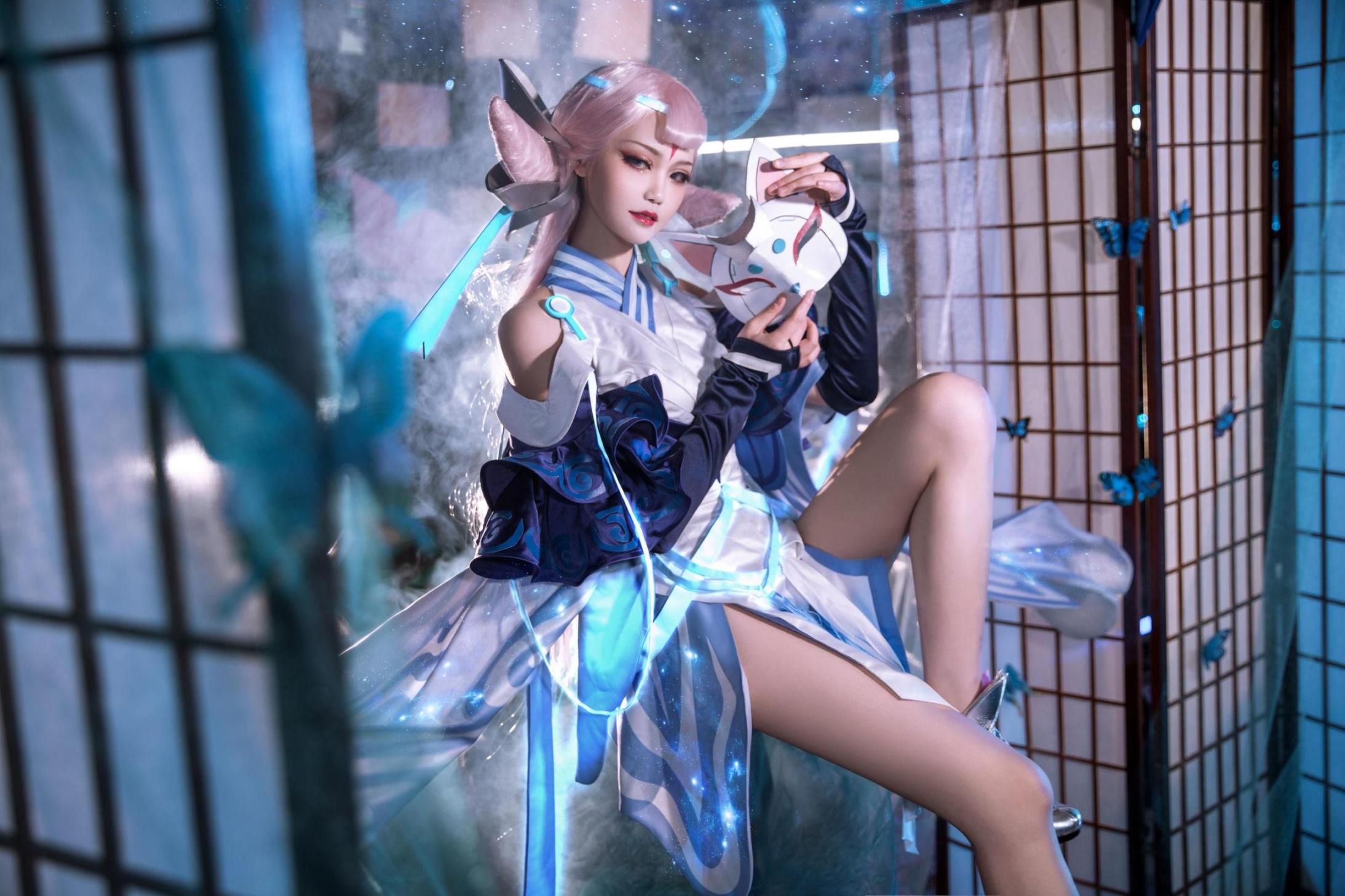 [网络美女] 戚顾儿 王者荣耀 貂蝉高清手机美女壁纸8P