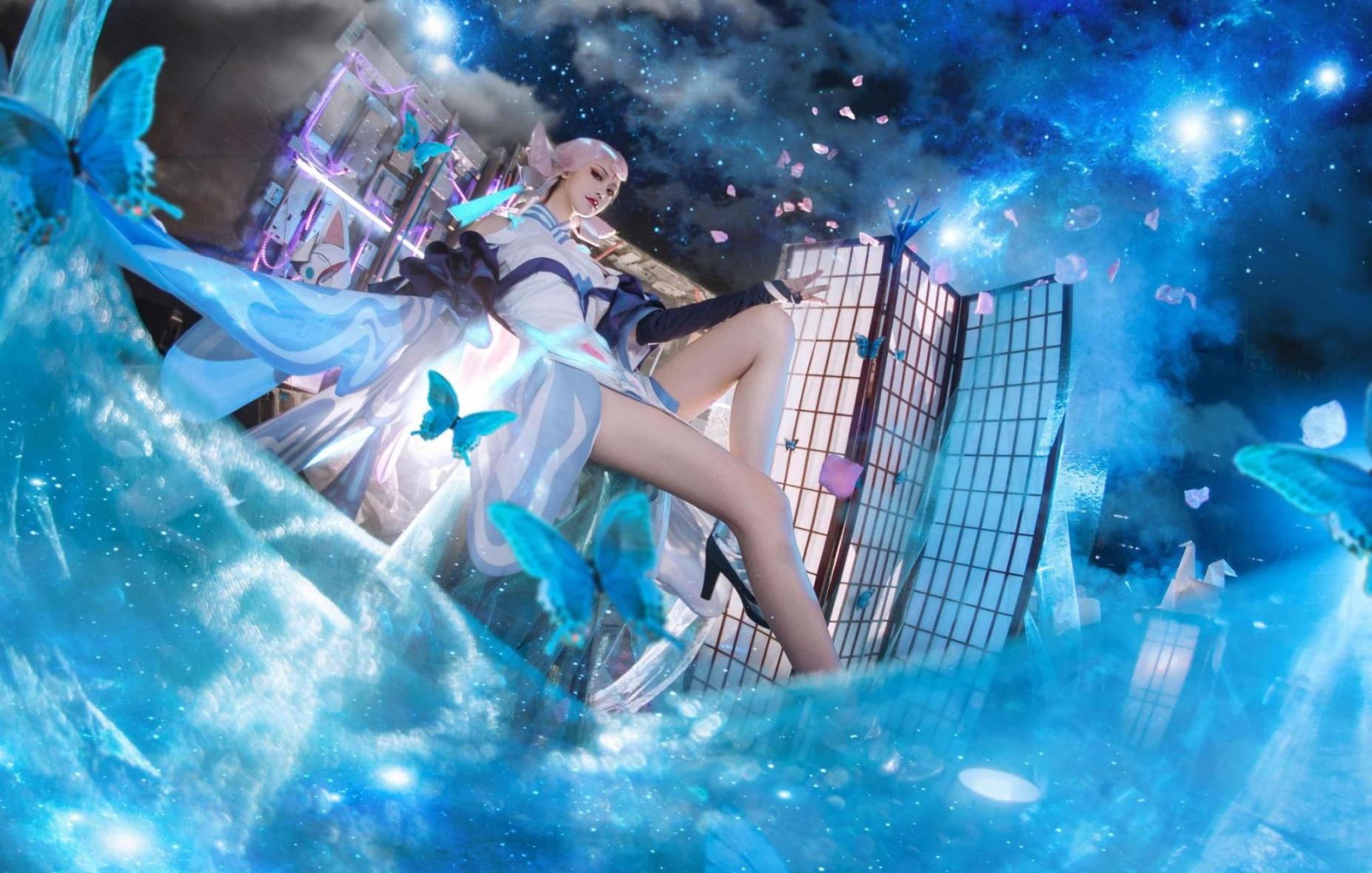 [网络美女] 戚顾儿 王者荣耀 貂蝉高清手机美女壁纸9P