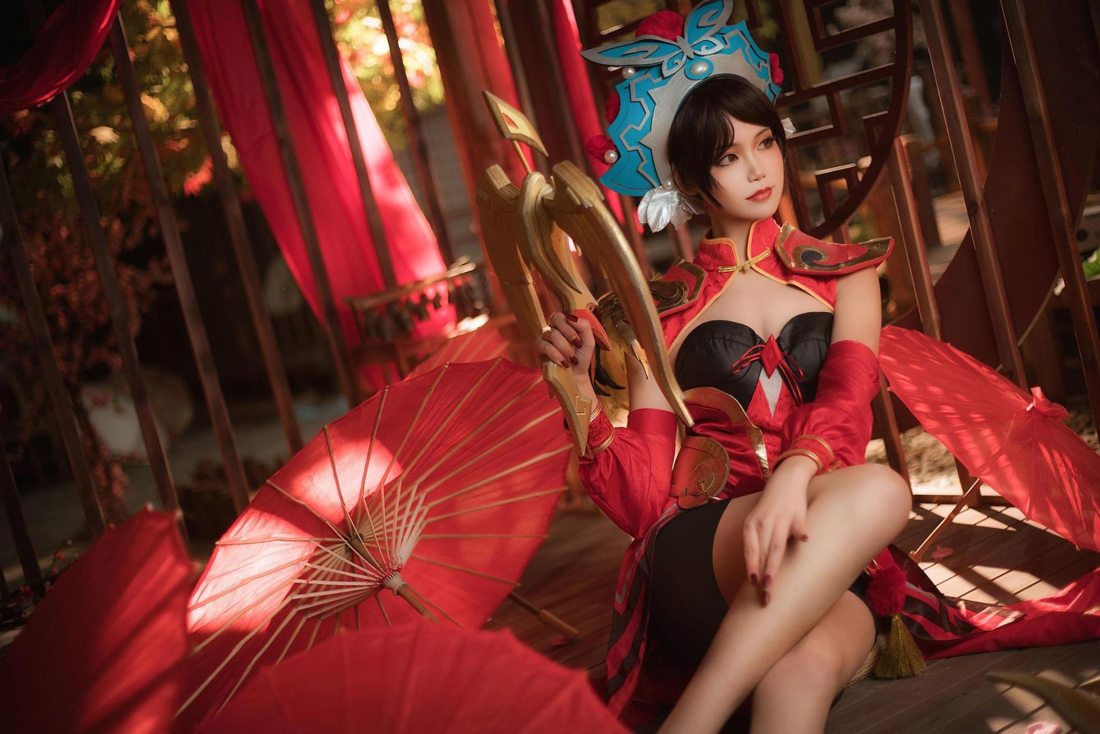 [网络美女] 戚顾儿 王者荣耀 虞姬高清手机美女壁纸10P