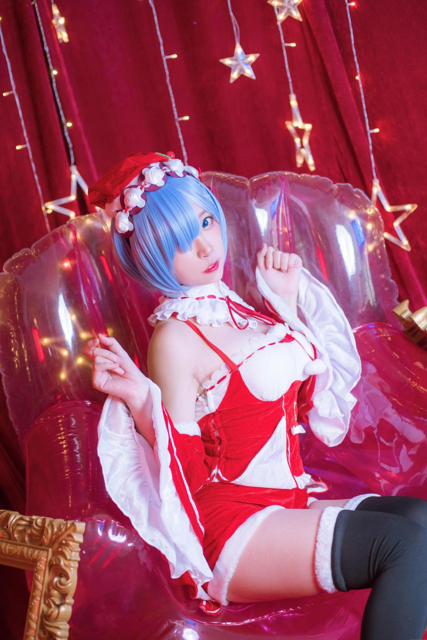 [网络美女] 二佐Nisa 雷姆圣诞高清手机美女壁纸15P