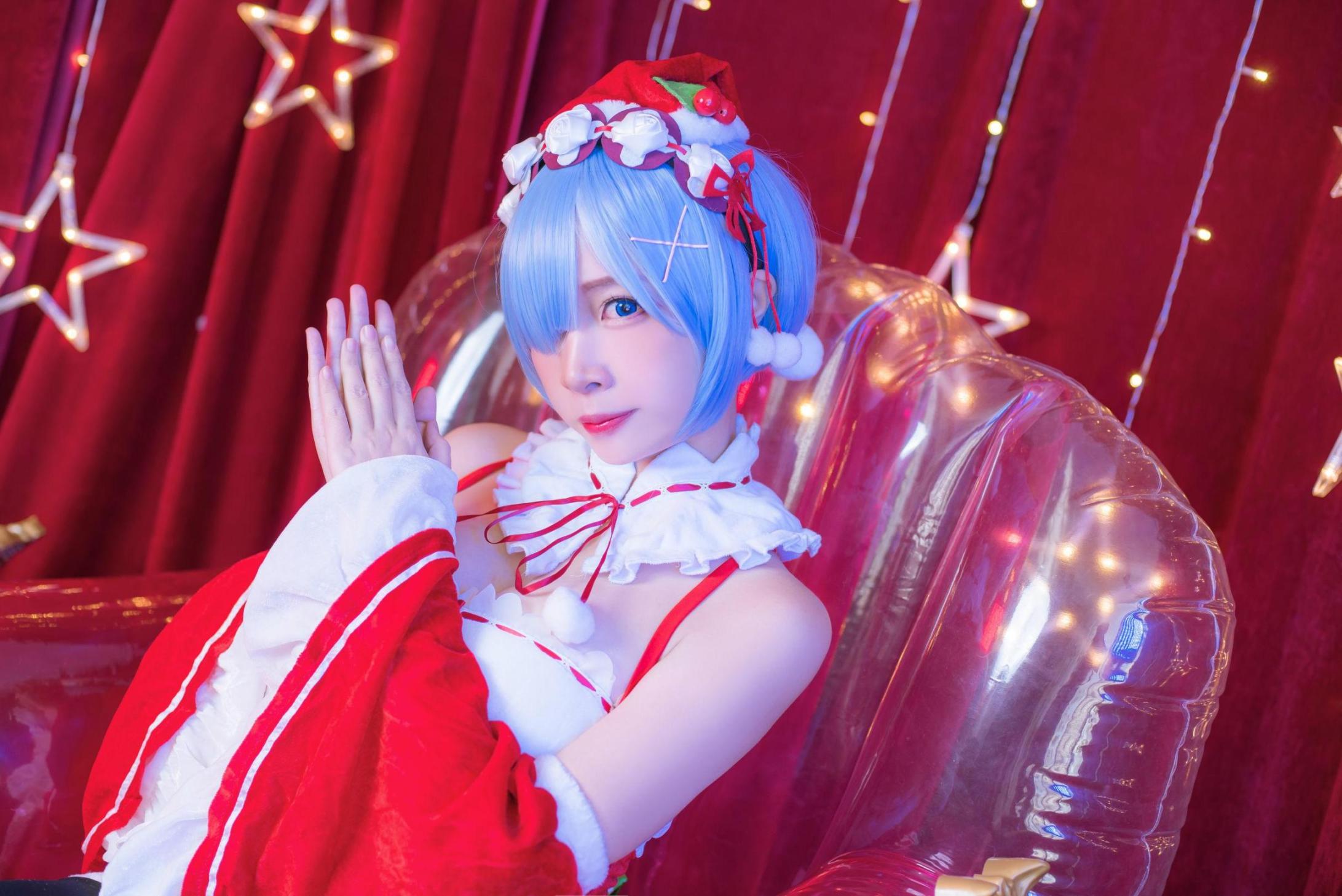 [网络美女] 二佐Nisa 雷姆圣诞高清手机美女壁纸18P