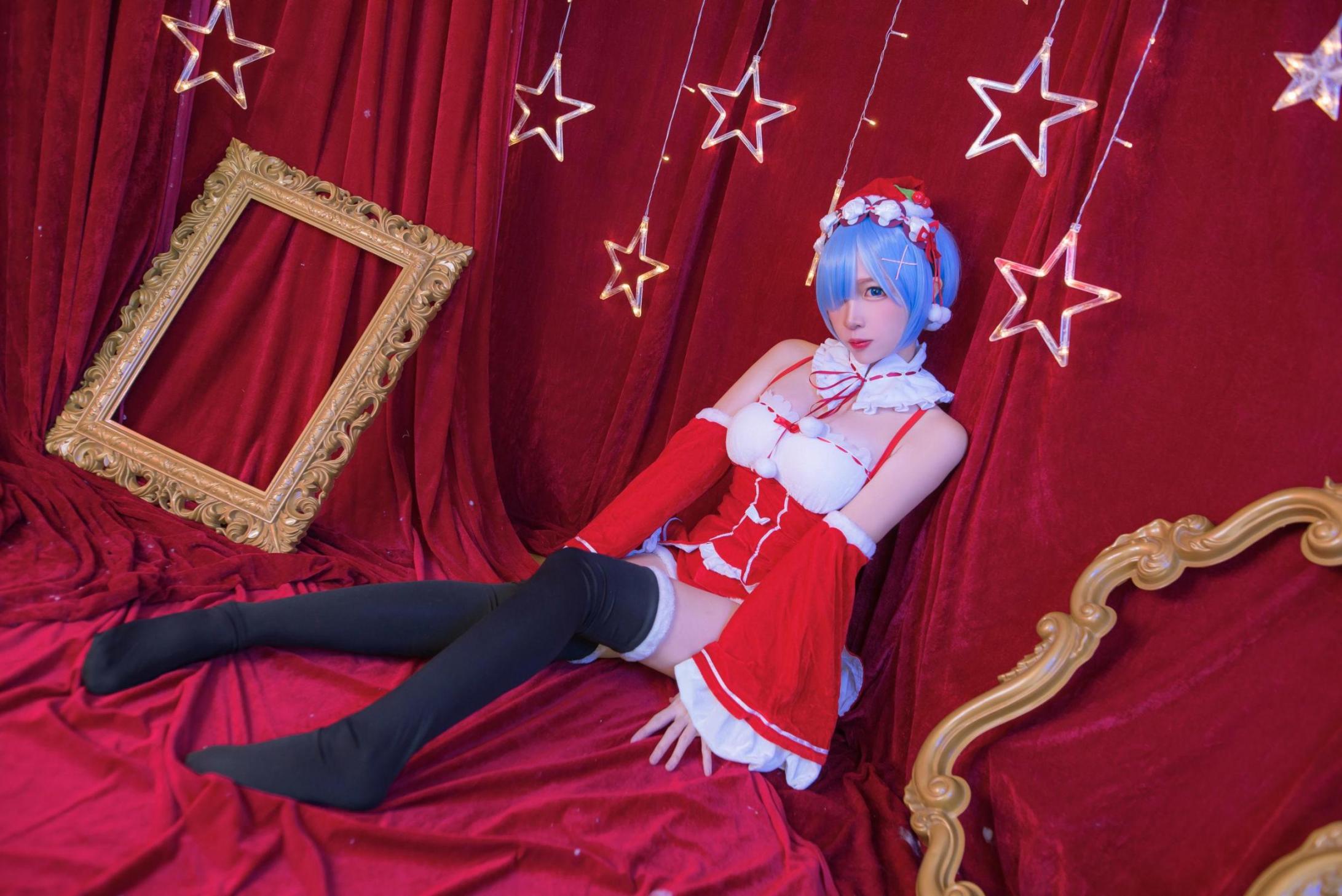 [网络美女] 二佐Nisa 雷姆圣诞高清手机美女壁纸27P