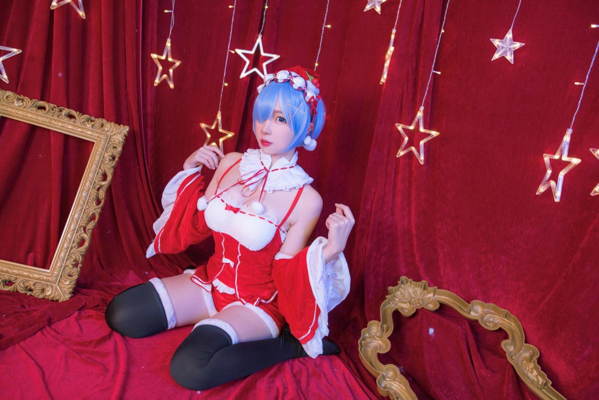 [网络美女] 二佐Nisa 雷姆圣诞高清手机美女壁纸22P