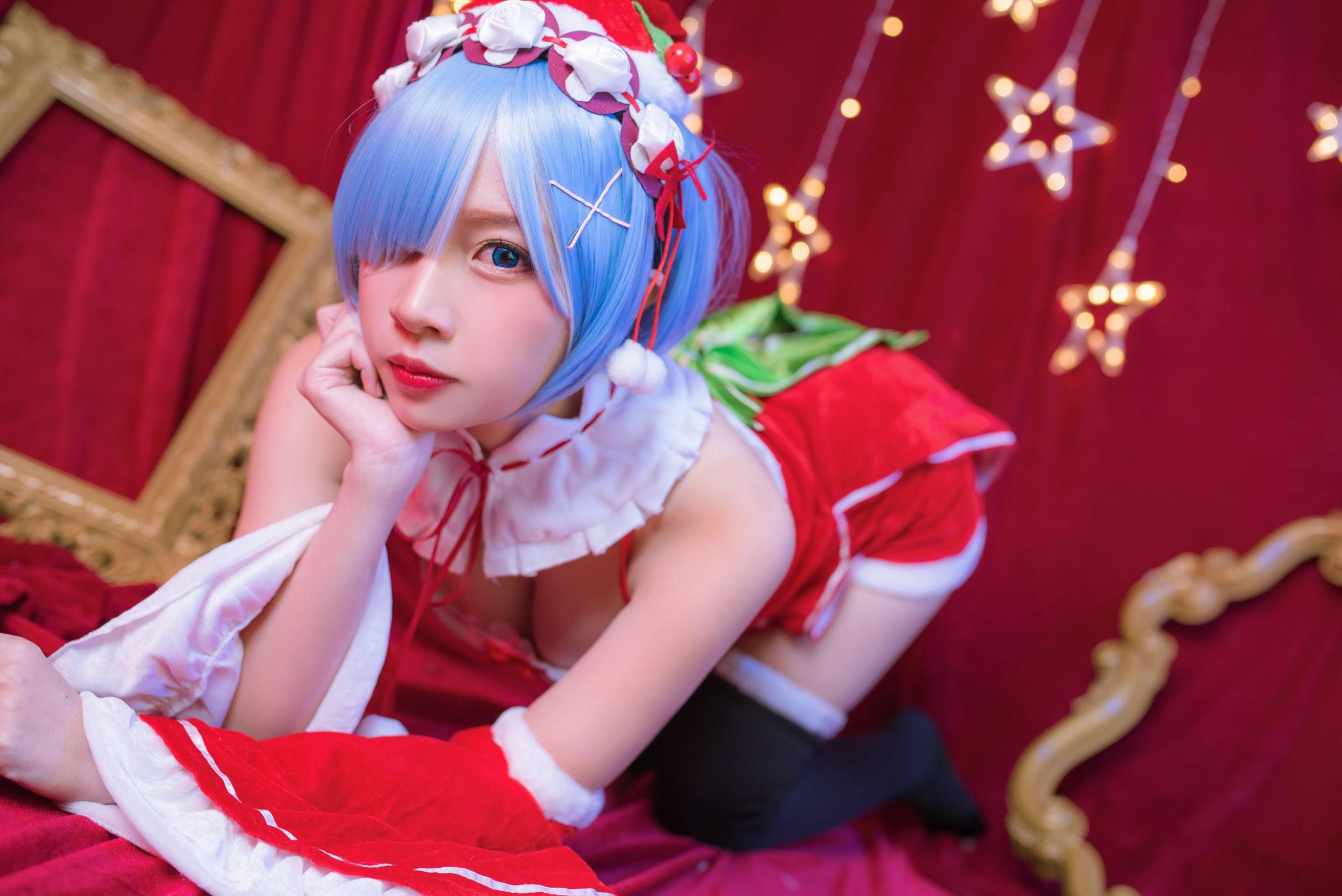 [网络美女] 二佐Nisa 雷姆圣诞高清手机美女壁纸46P