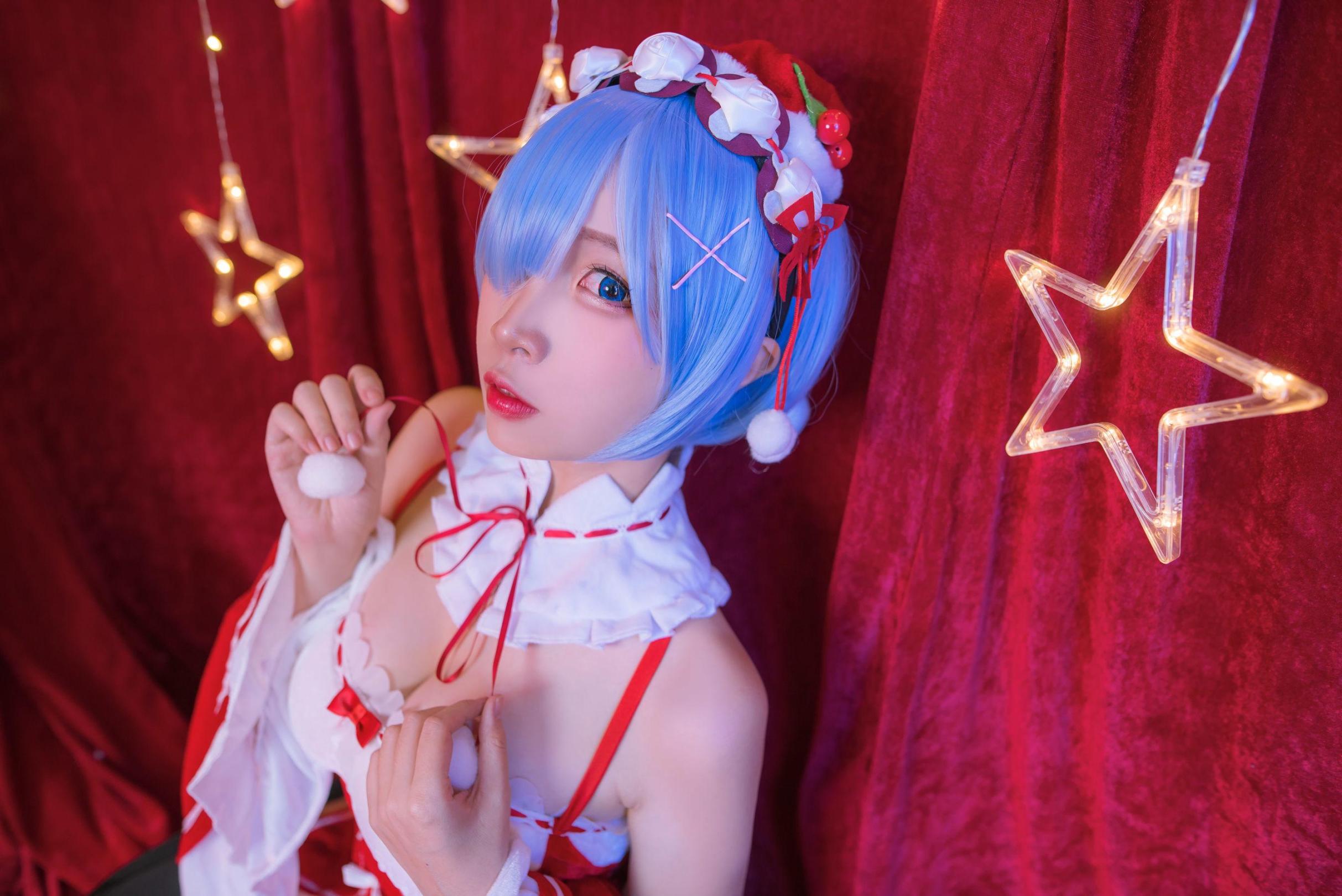 [网络美女] 二佐Nisa 雷姆圣诞高清手机美女壁纸26P