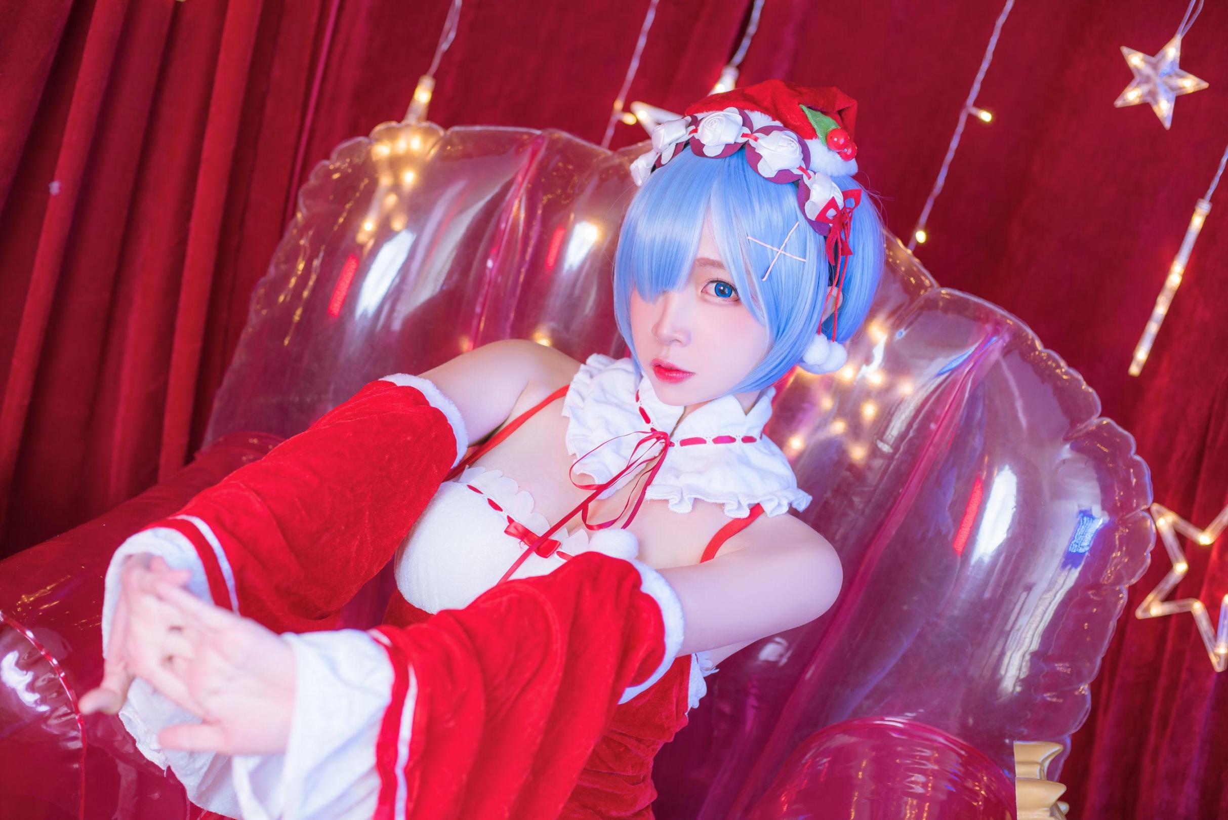 [网络美女] 二佐Nisa 雷姆圣诞高清手机美女壁纸20P