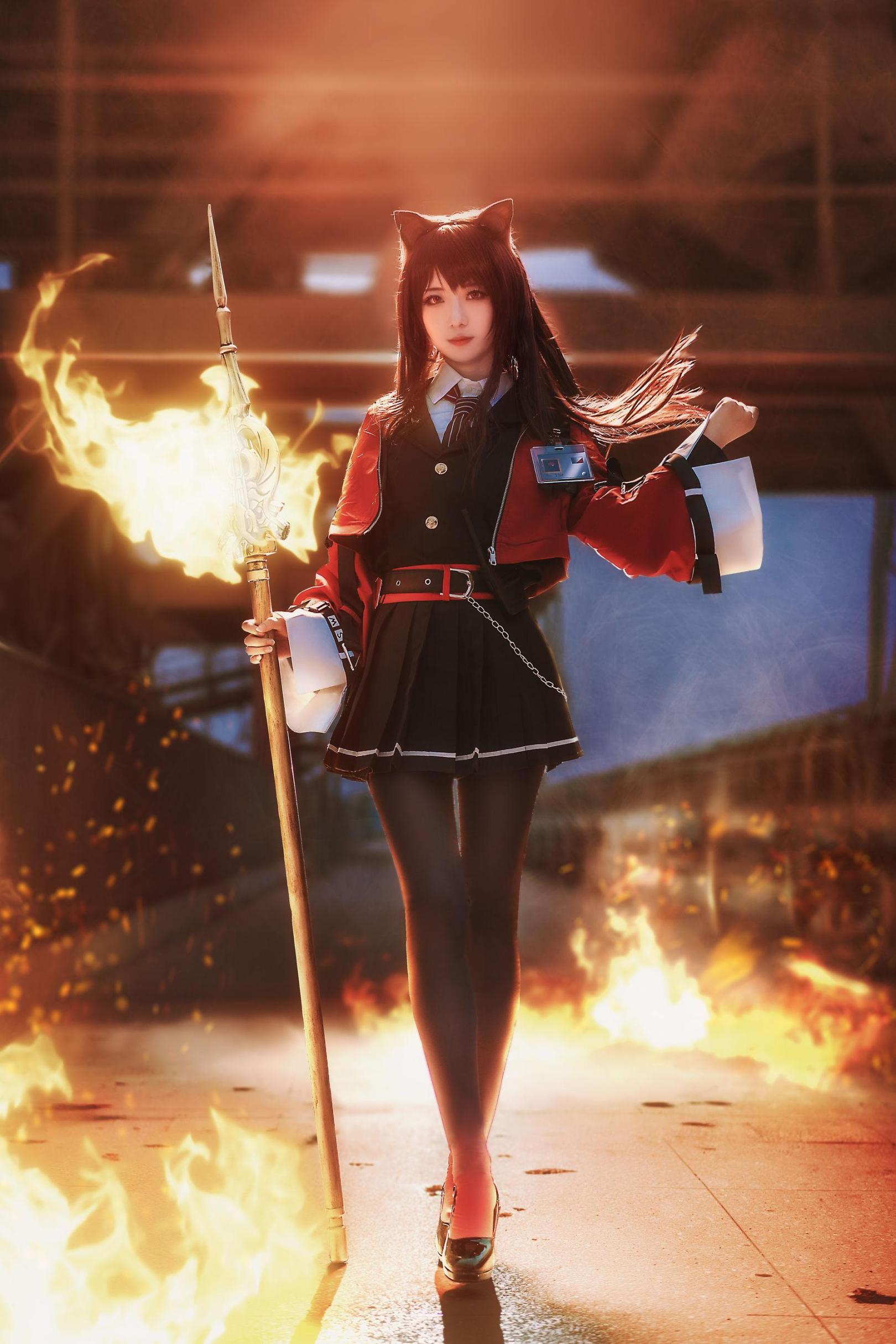 [网络美女] 弥音音ww 明日方舟 天火高清手机美女壁纸14P