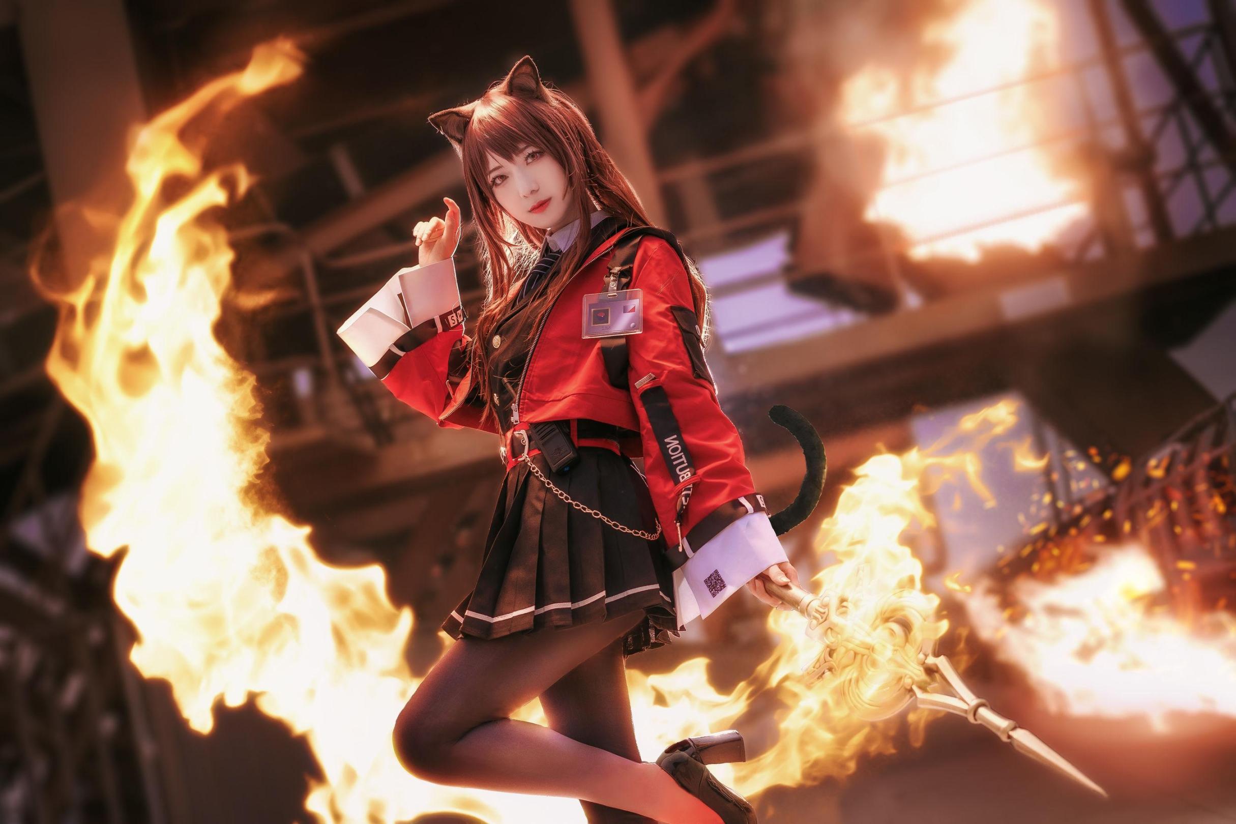 [网络美女] 弥音音ww 明日方舟 天火高清手机美女壁纸2P