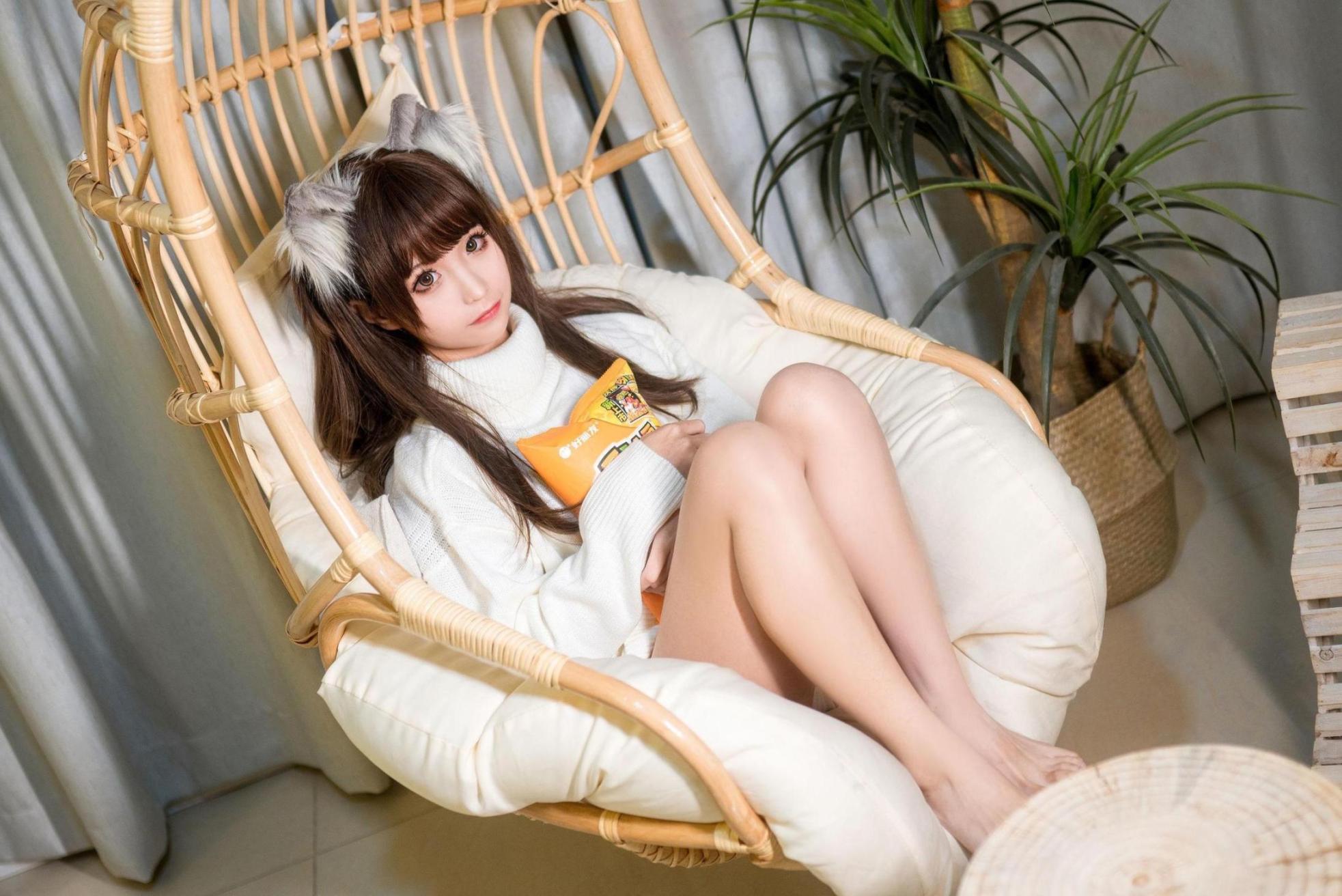 [网络美女] 蠢沫沫 白毛衣 高清手机美女壁纸