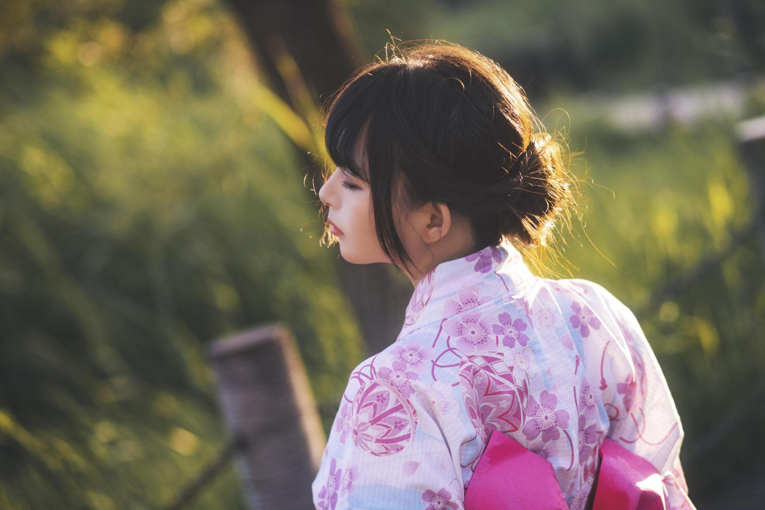 [网络美女] 黑猫猫OvO 和服超进化高清手机美女壁纸10P