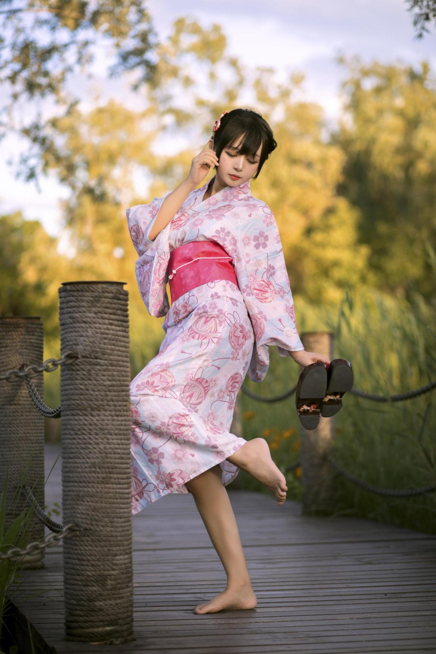 [网络美女] 黑猫猫OvO 和服超进化高清手机美女壁纸14P