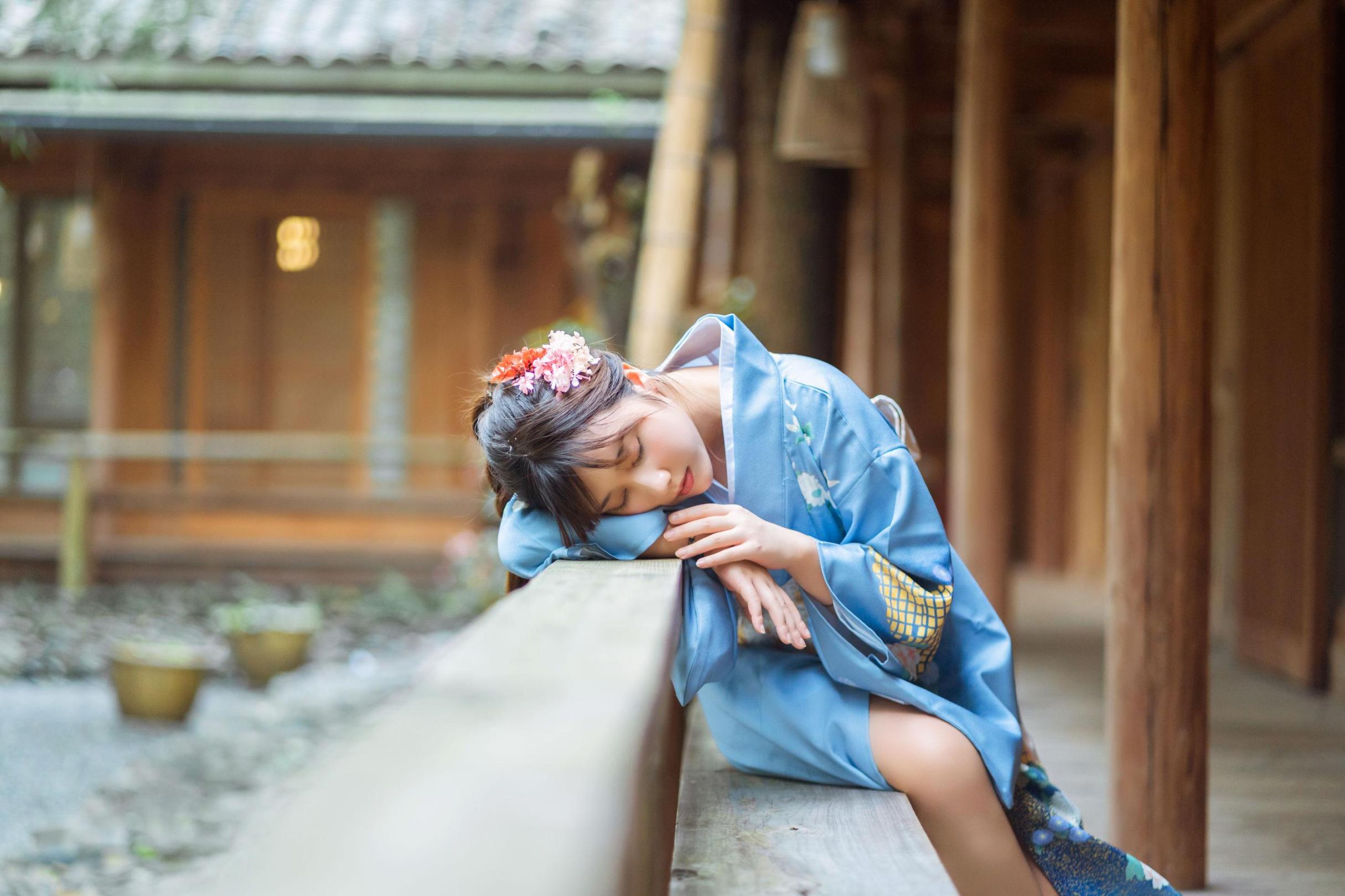 [网络美女] 镜酱 私奔之和服高清手机美女壁纸8P