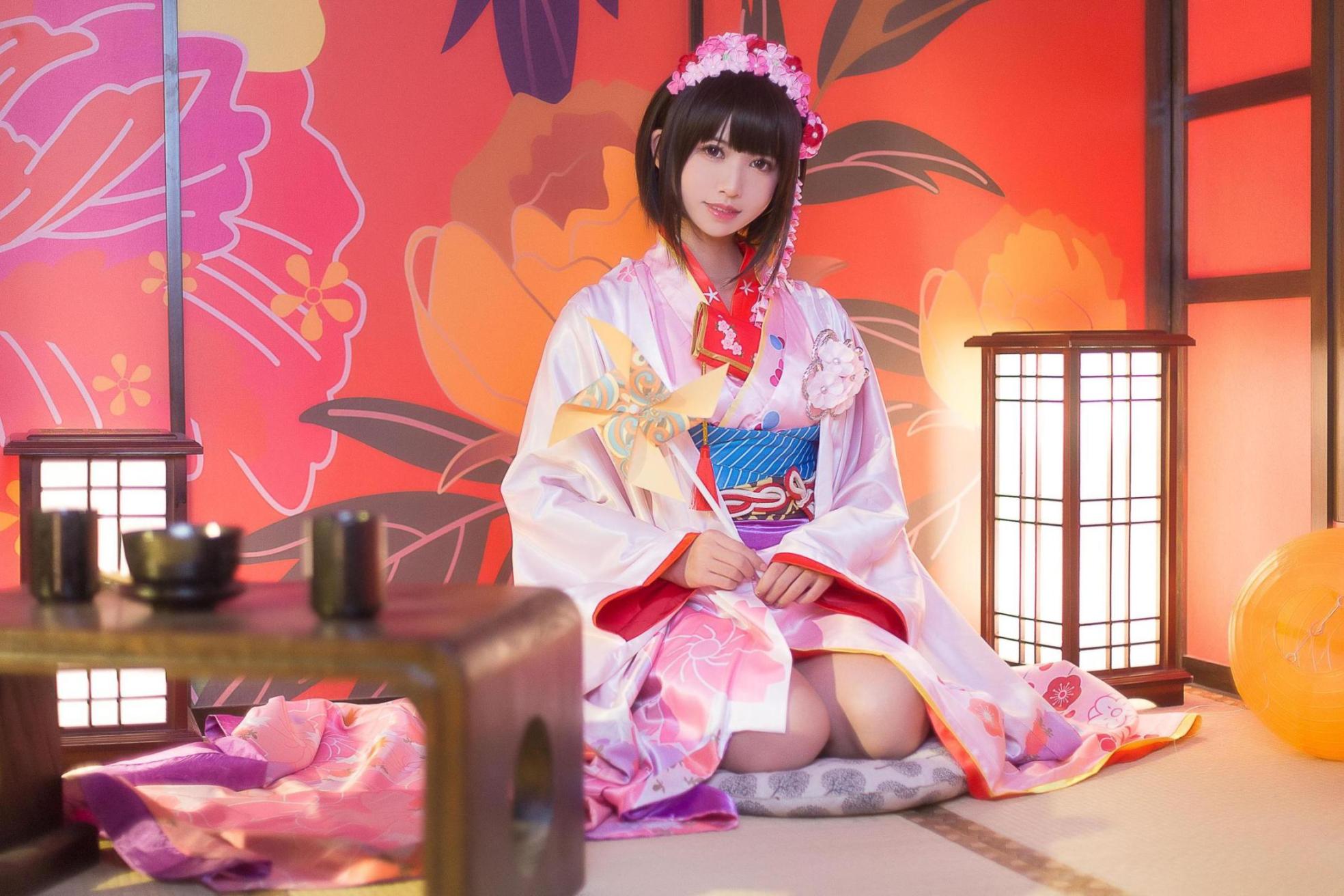 [网络美女] 鳗鱼霏儿 圣人惠 和服高清手机美女壁纸7P