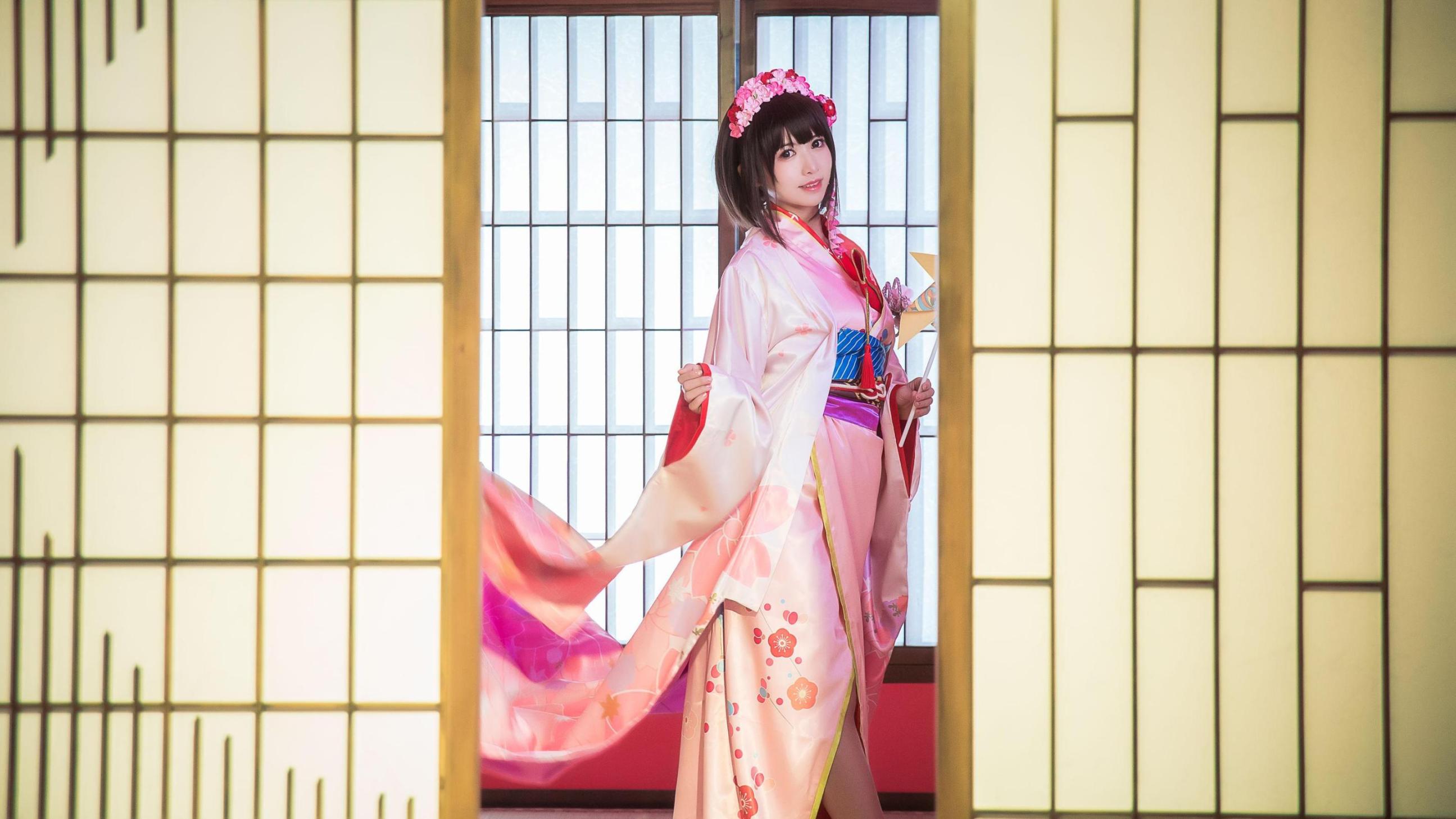 [网络美女] 鳗鱼霏儿 圣人惠 和服高清手机美女壁纸12P