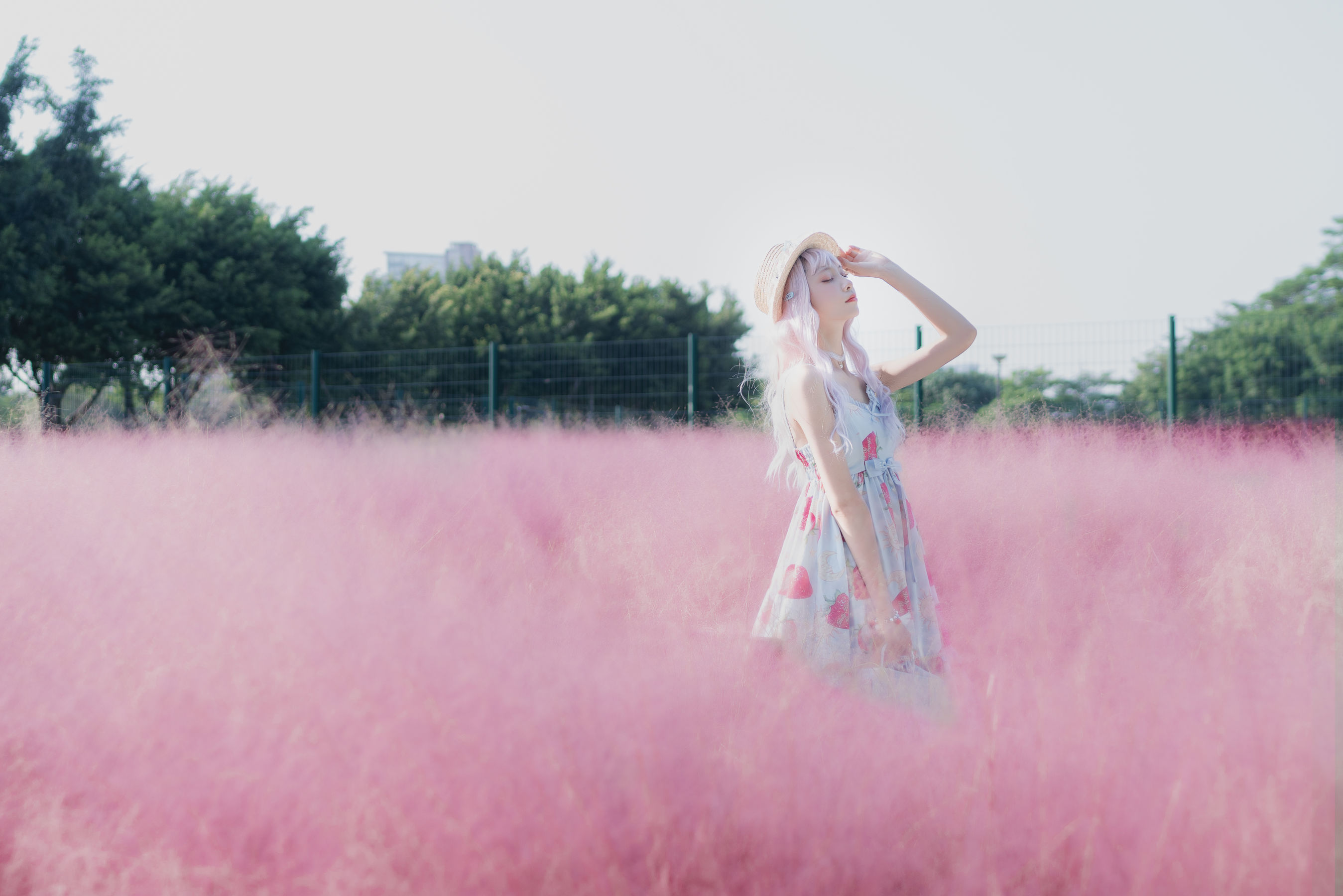 [网络美女] 清纯妹子西瓜 粉草高清手机美女壁纸7P