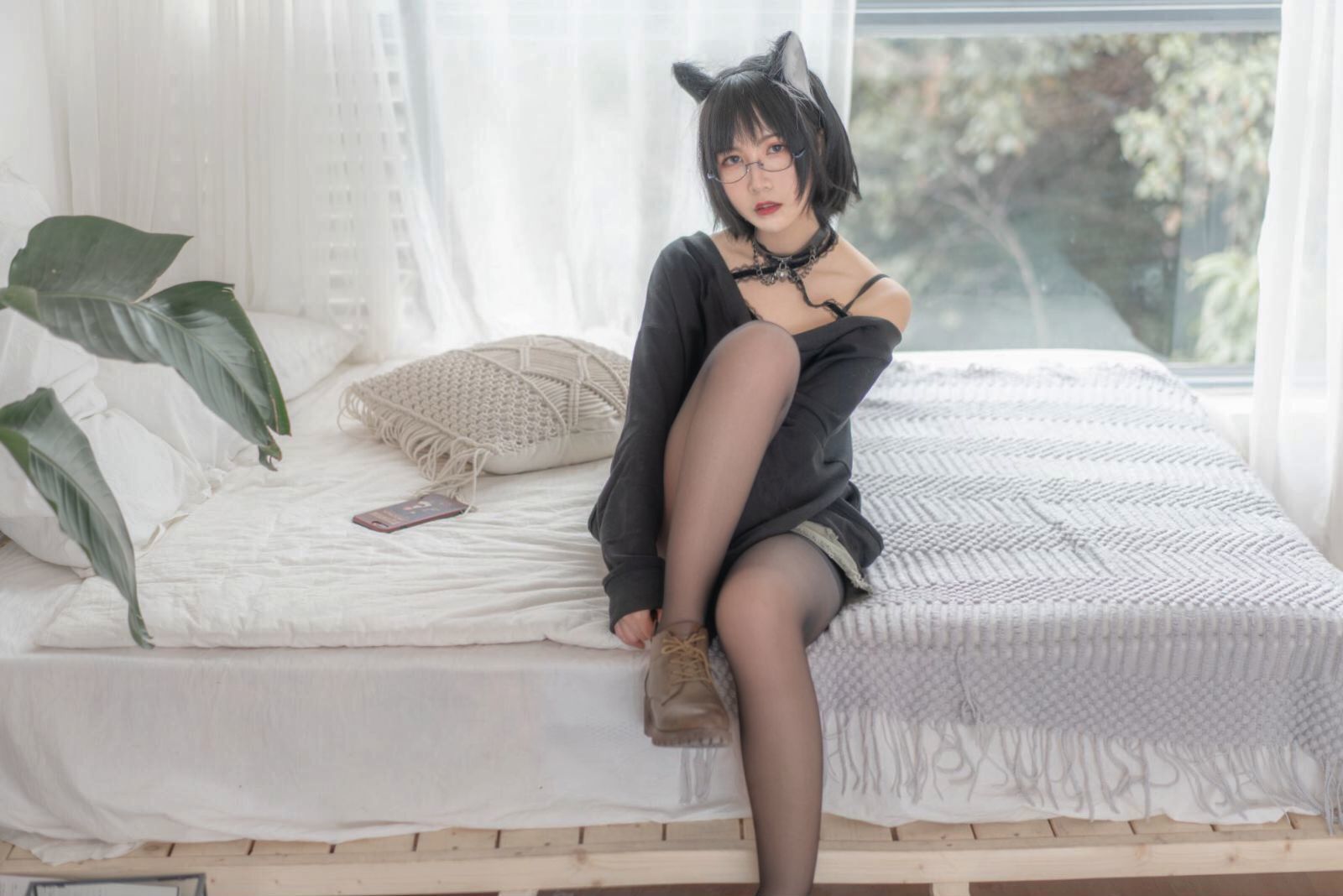 [网络美女] 逐月su 日常猫娘高清手机美女壁纸13P