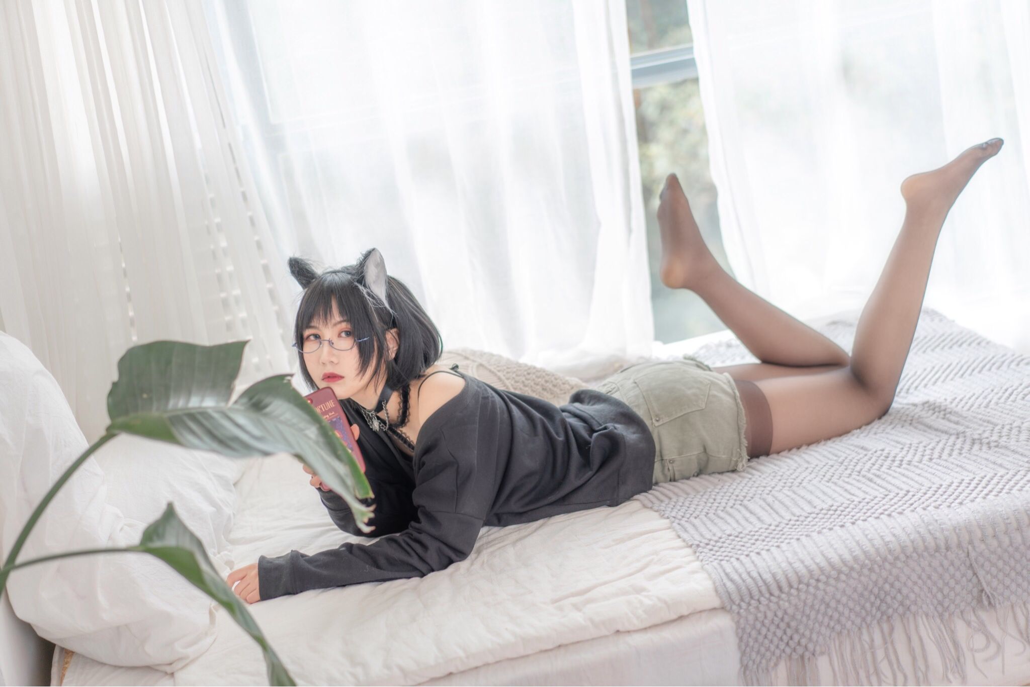 [网络美女] 逐月su 日常猫娘高清手机美女壁纸27P