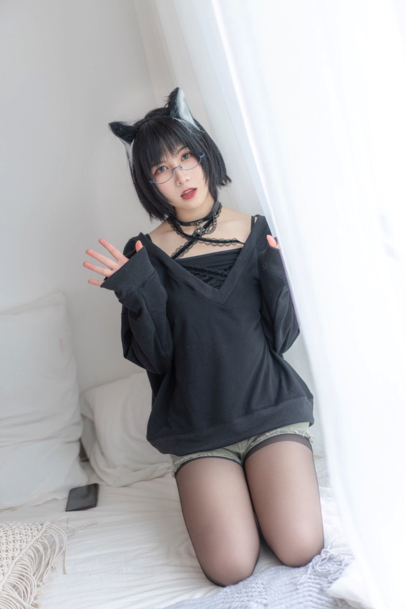 [网络美女] 逐月su 日常猫娘高清手机美女壁纸24P