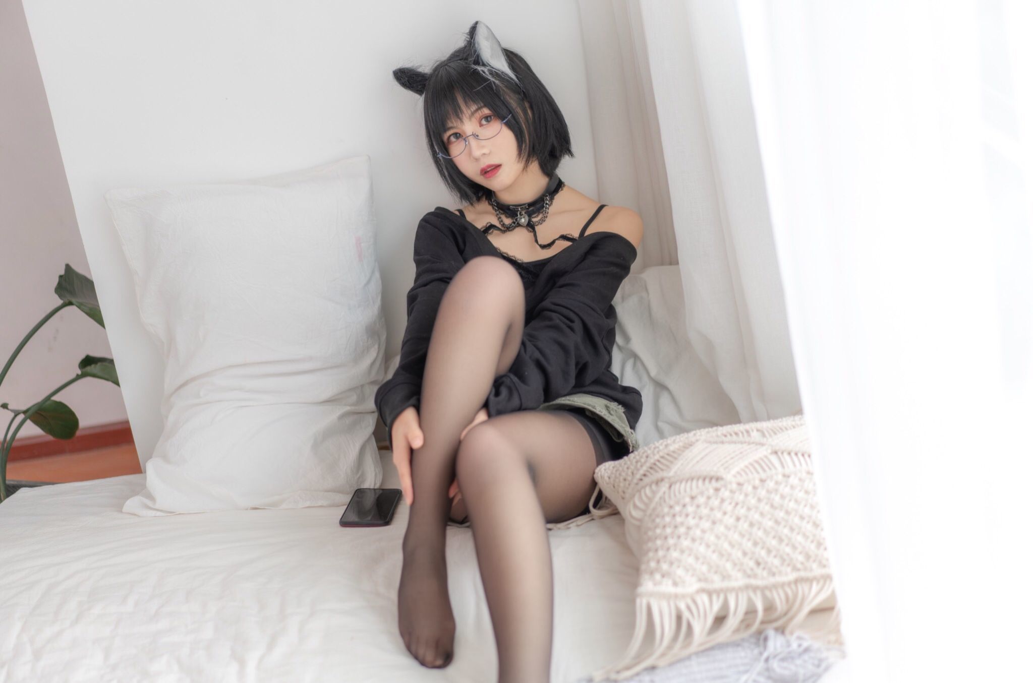 [网络美女] 逐月su 日常猫娘高清手机美女壁纸20P