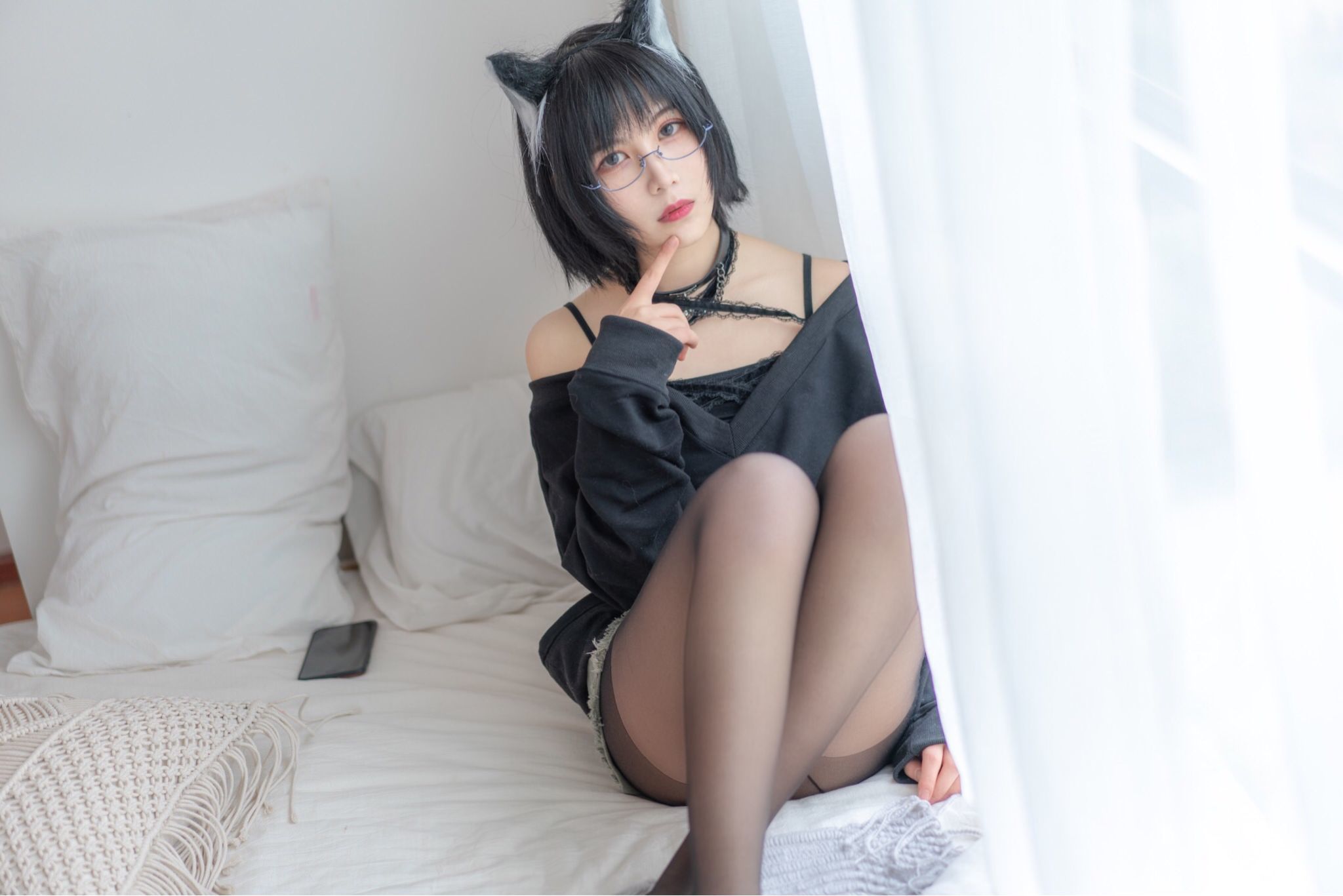 [网络美女] 逐月su 日常猫娘高清手机美女壁纸11P