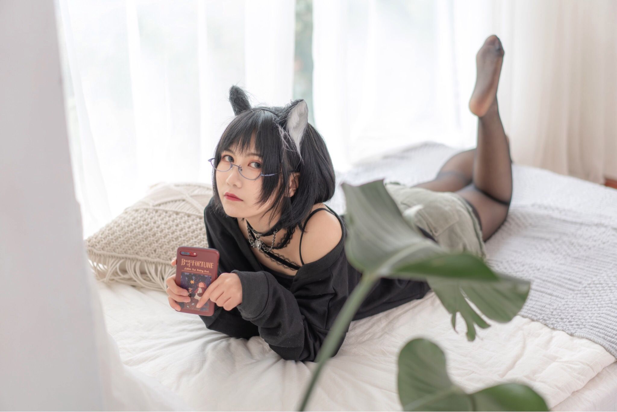 [网络美女] 逐月su 日常猫娘高清手机美女壁纸23P