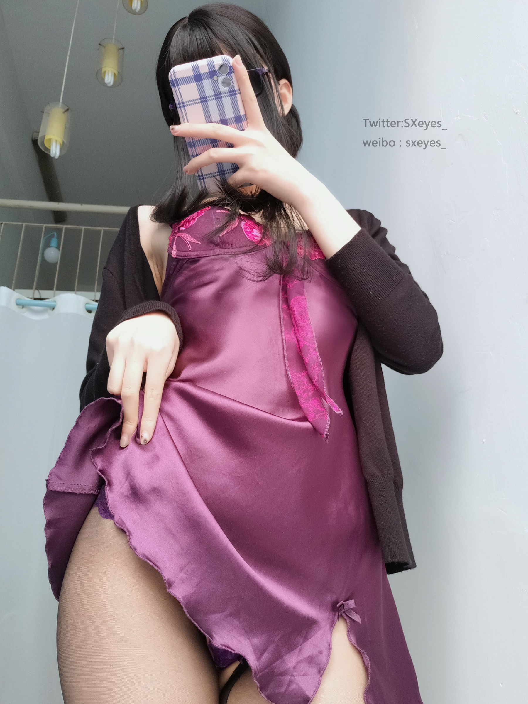 [网络美女] 眼酱大魔王w 紫色性感 高清手机美女壁纸