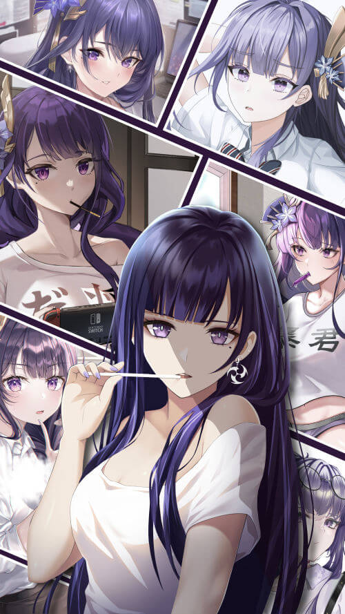 [网络美女] 网络美女 雷电将军壁纸高清手机美女壁纸45P