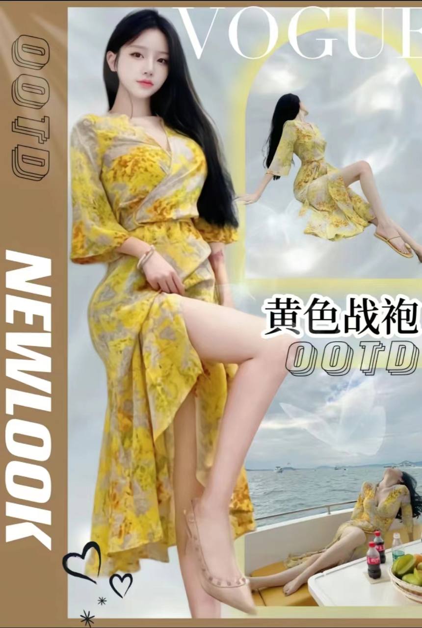 [网络美女] 网络美女 成都太古里黄金战袍高清手机美女壁纸1P