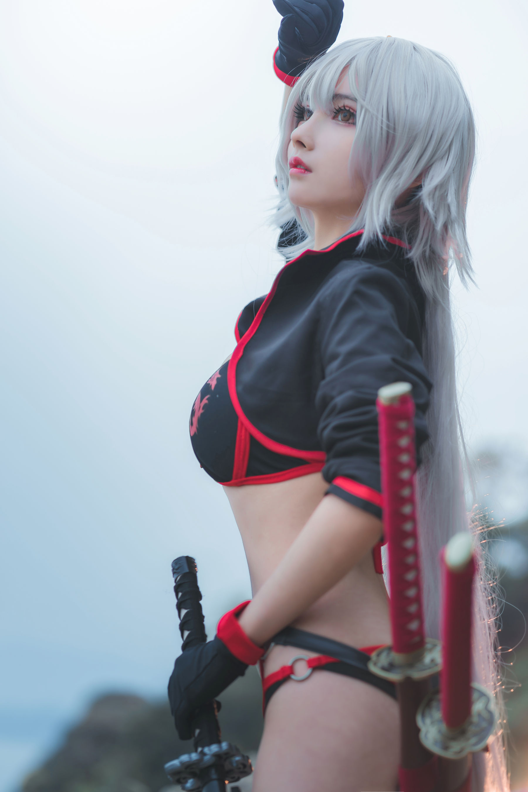 [网络美女] 凉凉子 泳装黑贞 高清手机美女壁纸